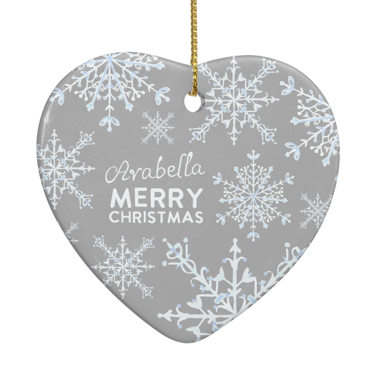 Personalised Snowflake Heart Decoration