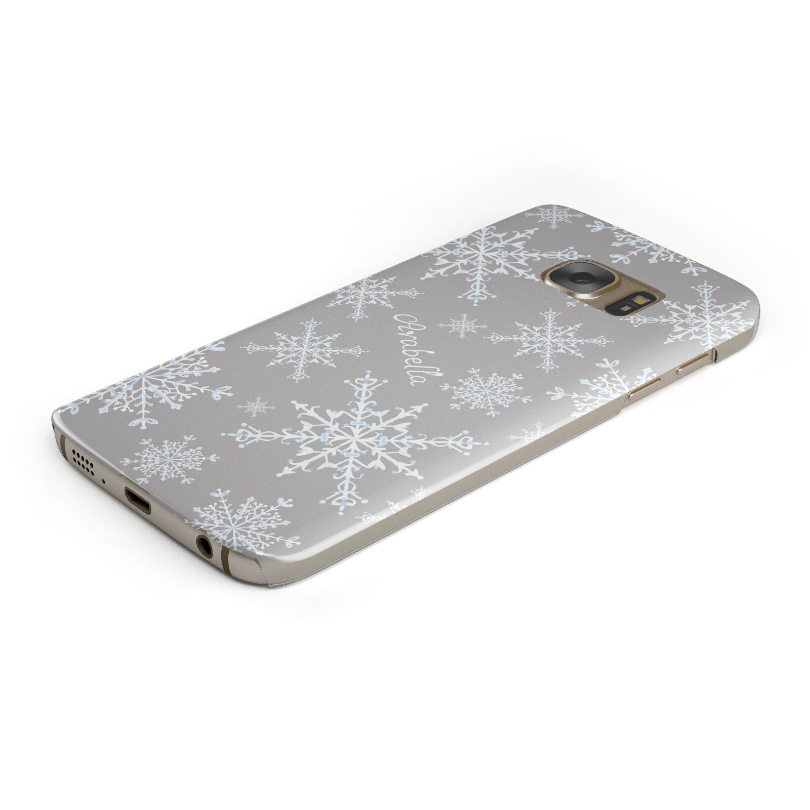 Personalised Snowflake Protective Samsung Galaxy Case Angled Image