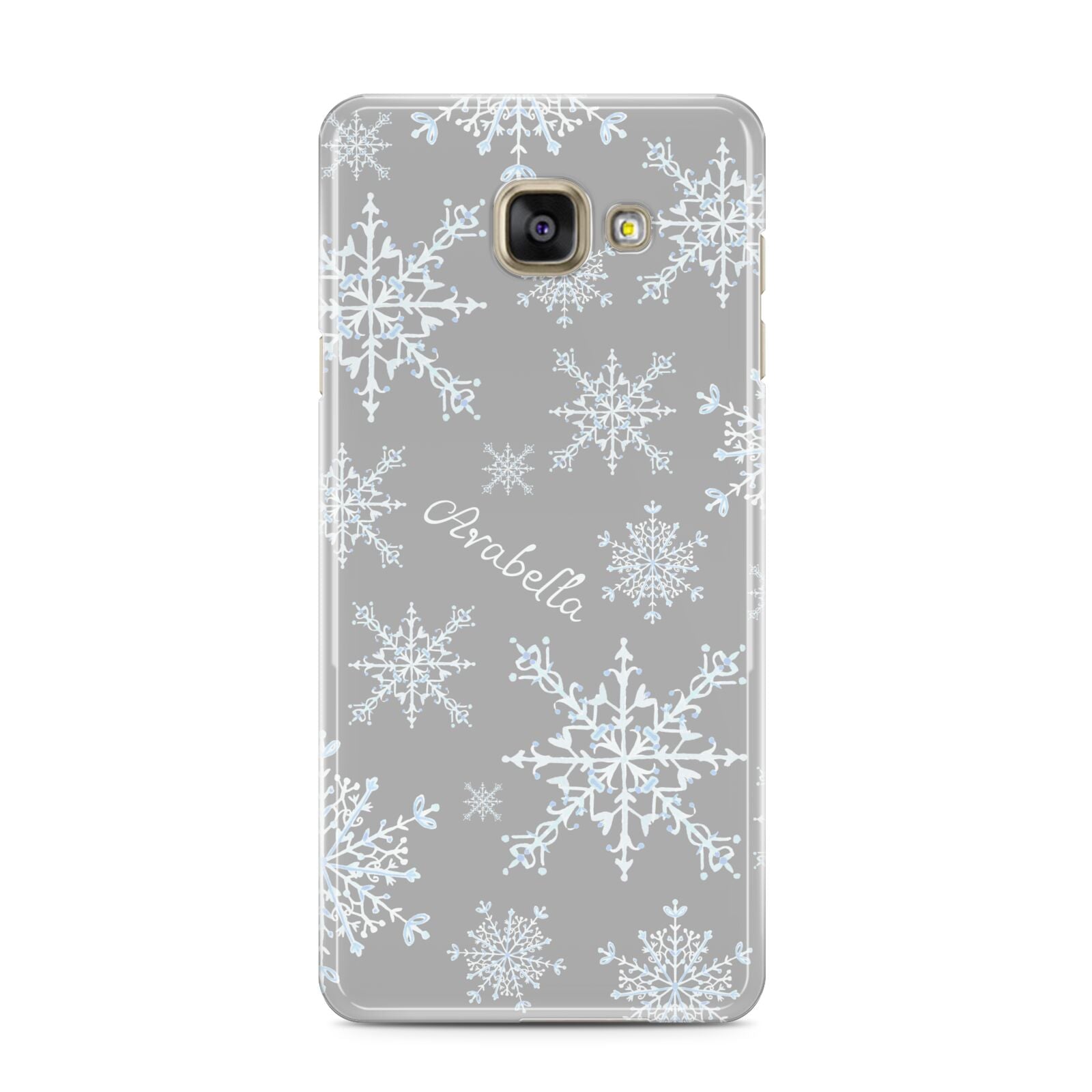 Personalised Snowflake Samsung Galaxy A3 2016 Case on gold phone