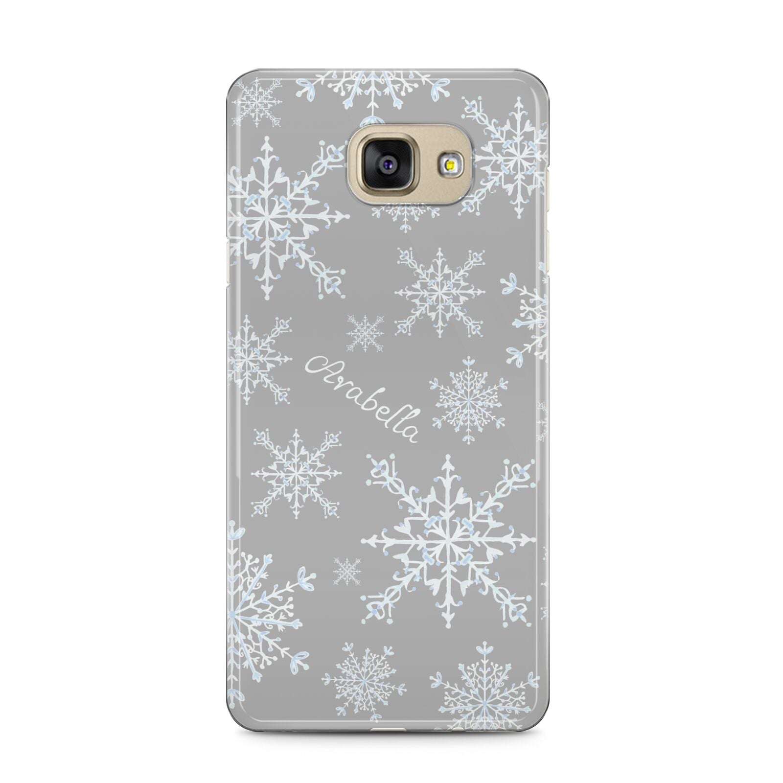 Personalised Snowflake Samsung Galaxy A5 2016 Case on gold phone