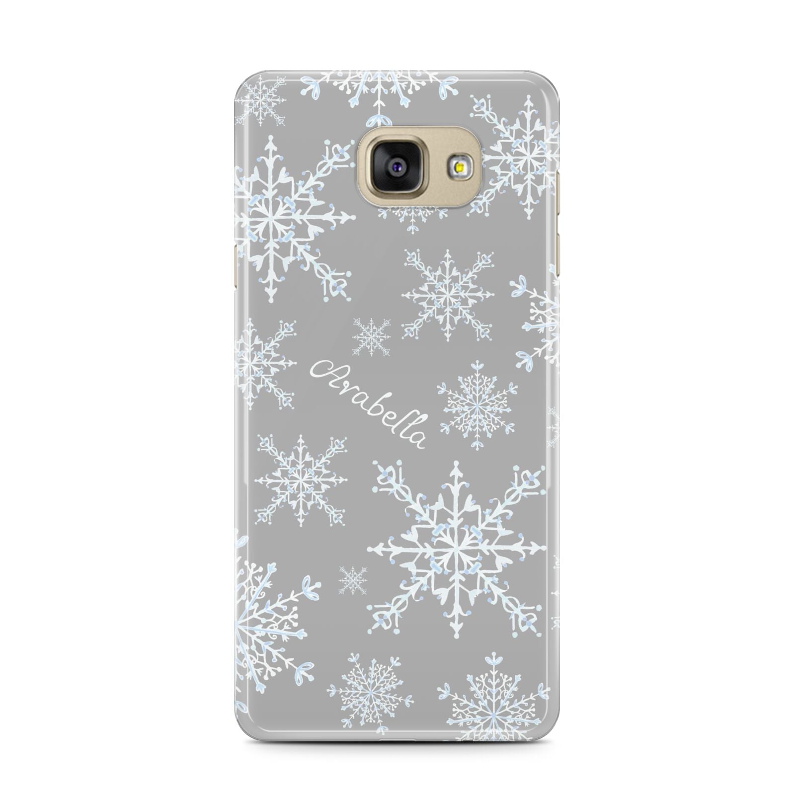 Personalised Snowflake Samsung Galaxy A7 2016 Case on gold phone