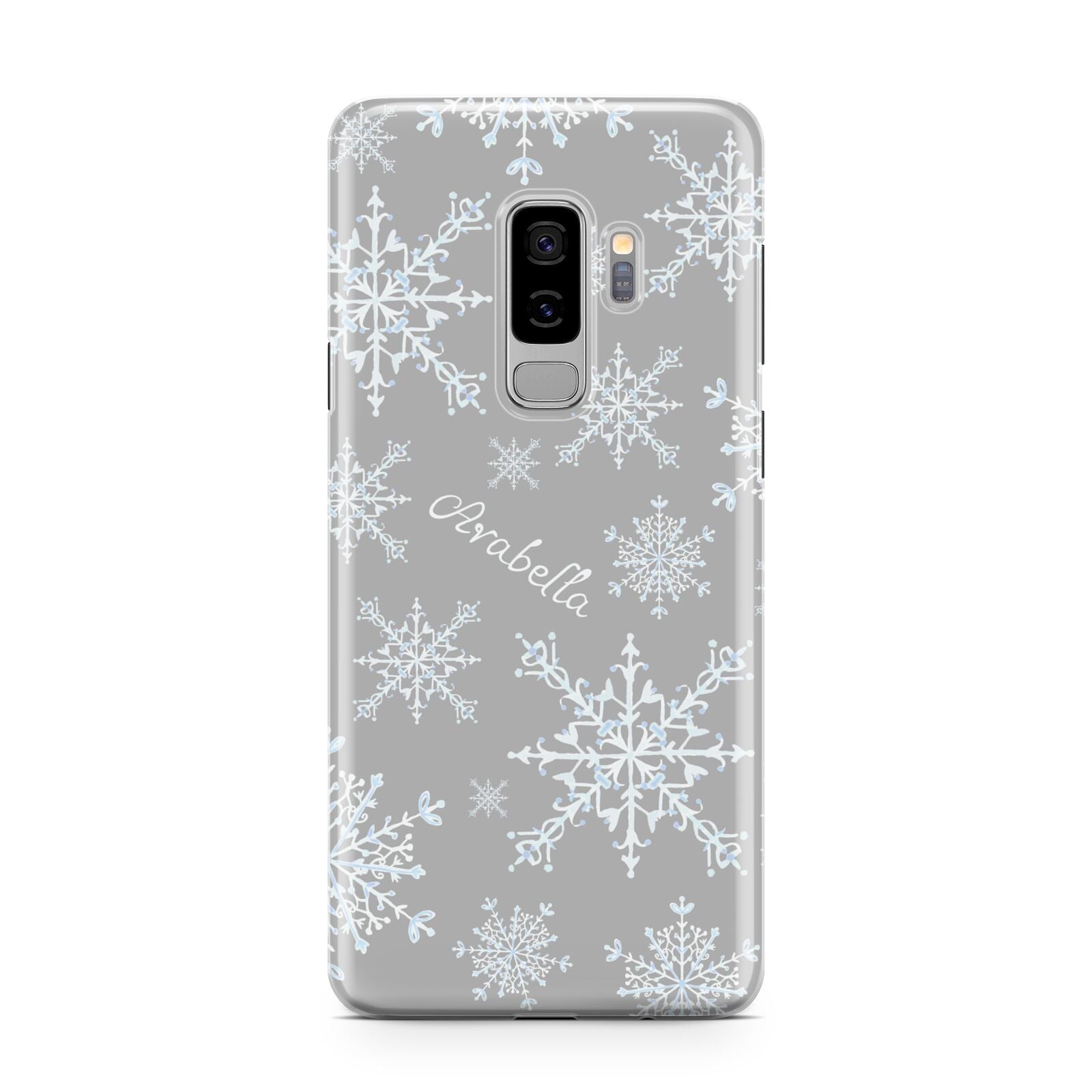 Personalised Snowflake Samsung Galaxy S9 Plus Case on Silver phone