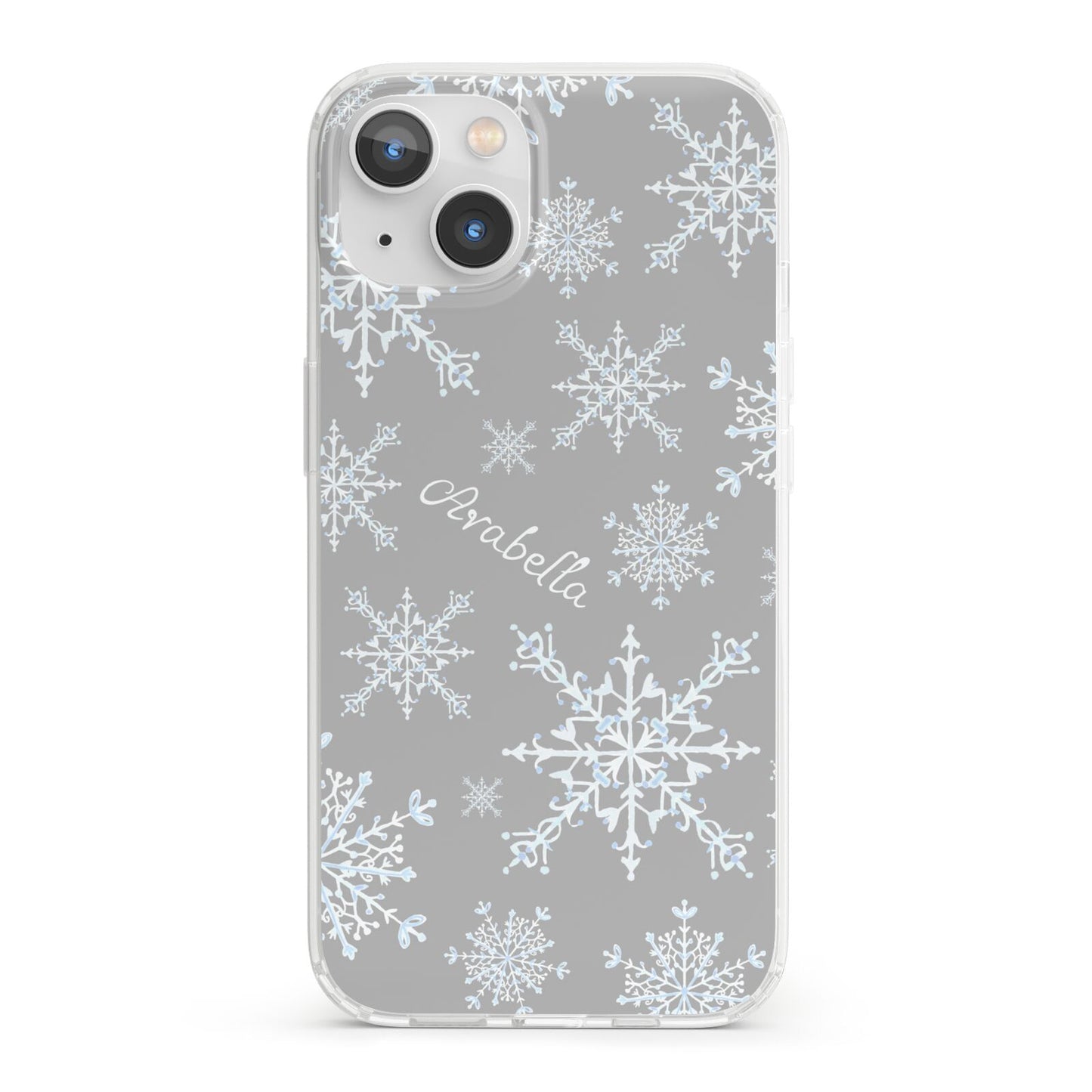 Personalised Snowflake iPhone 13 Clear Bumper Case