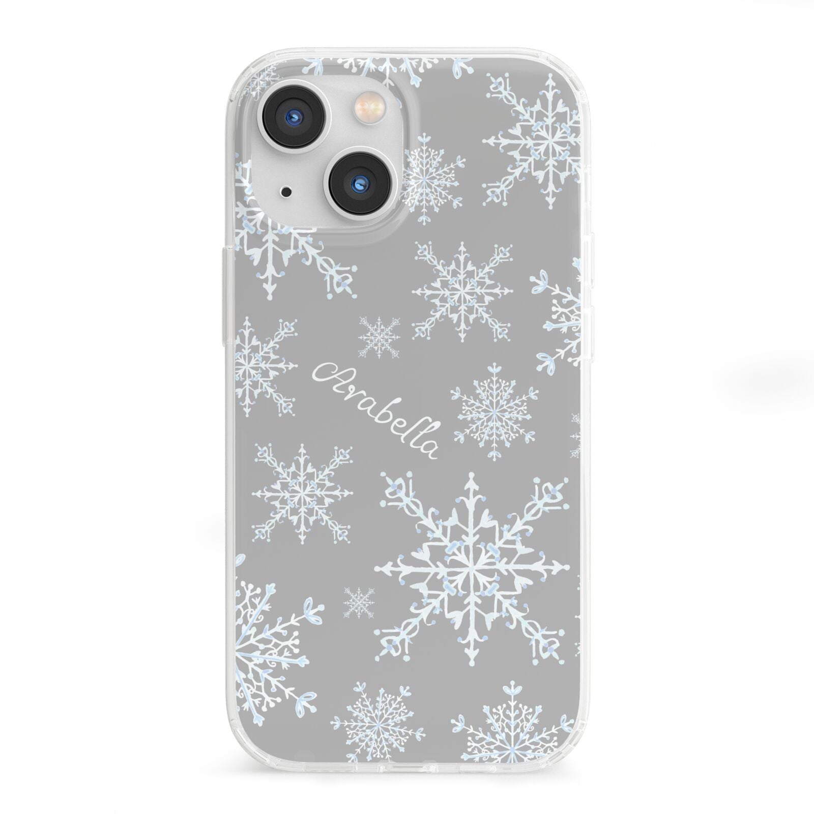 Personalised Snowflake iPhone 13 Mini Clear Bumper Case