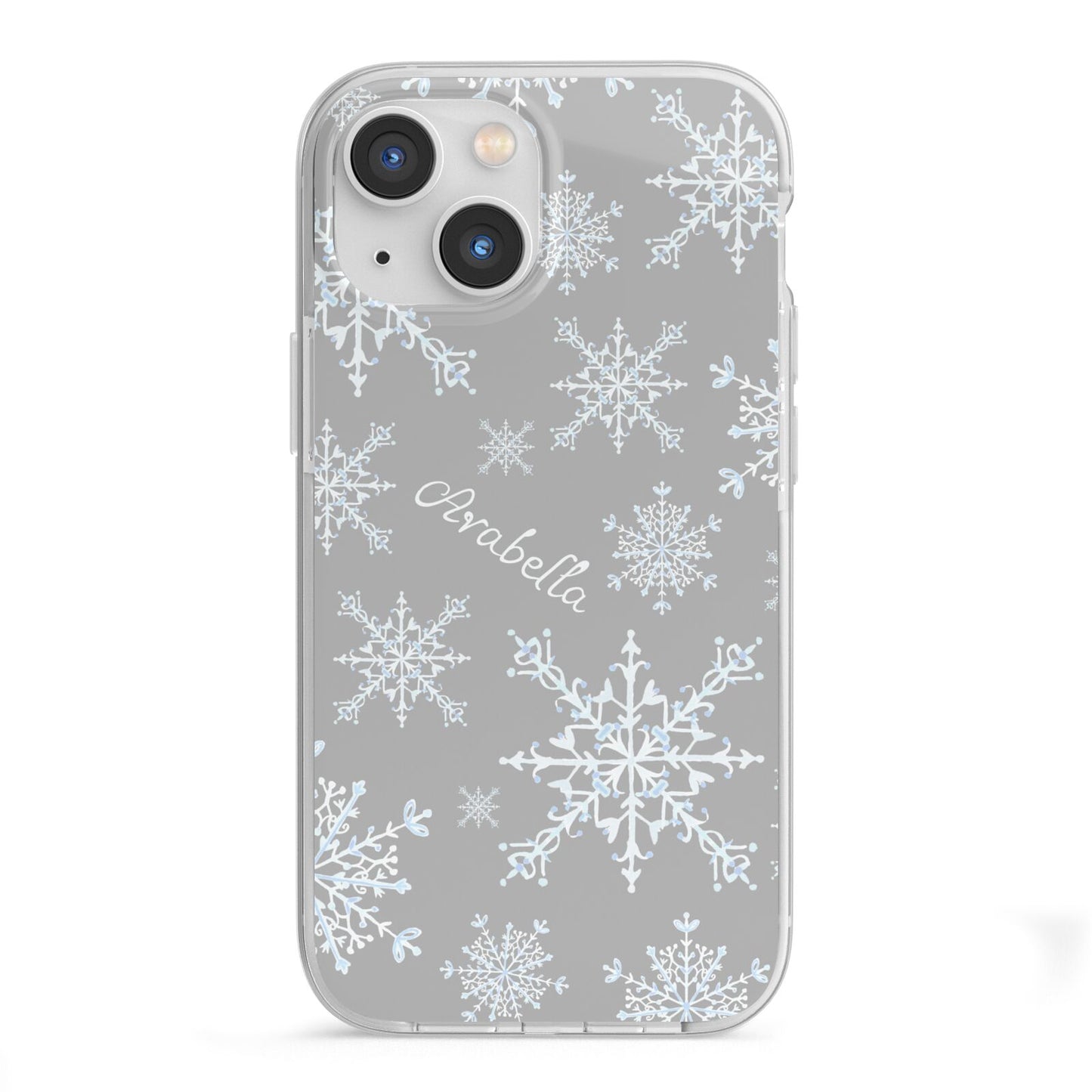 Personalised Snowflake iPhone 13 Mini TPU Impact Case with White Edges