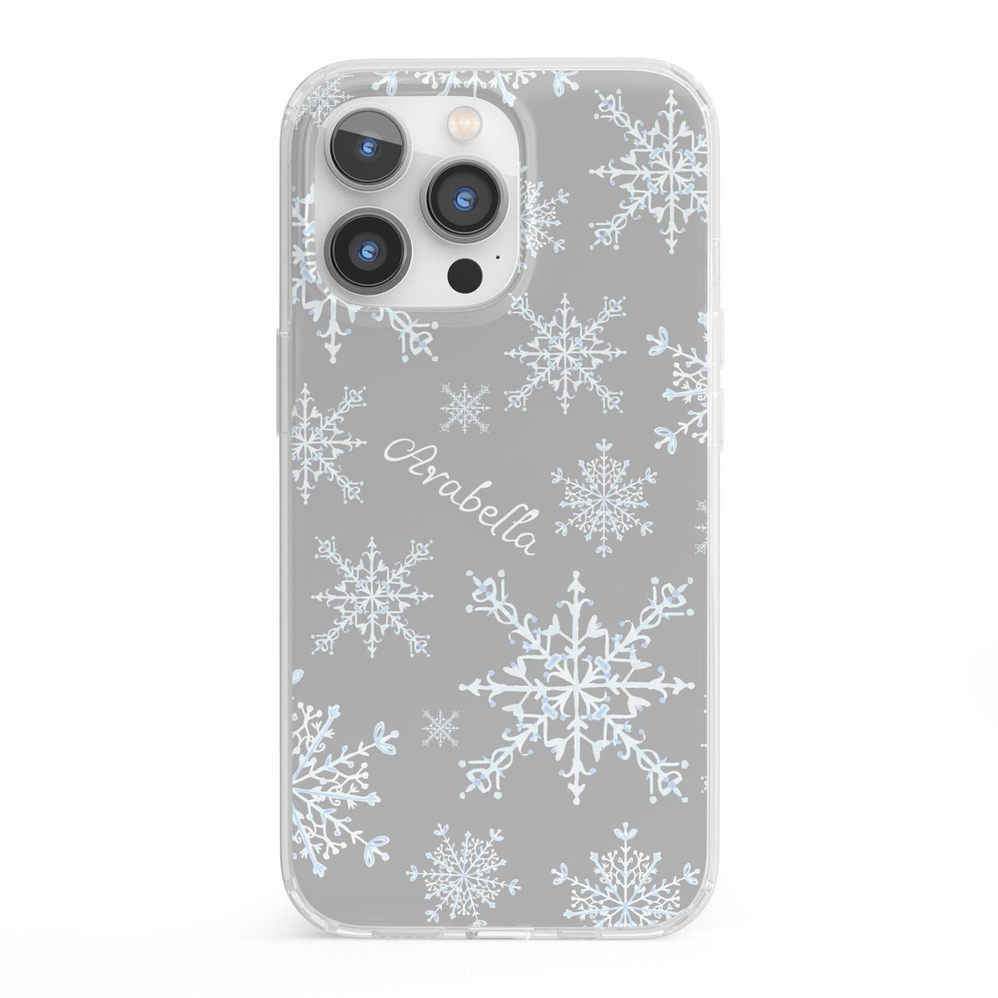 Personalised Snowflake iPhone 13 Pro Clear Bumper Case