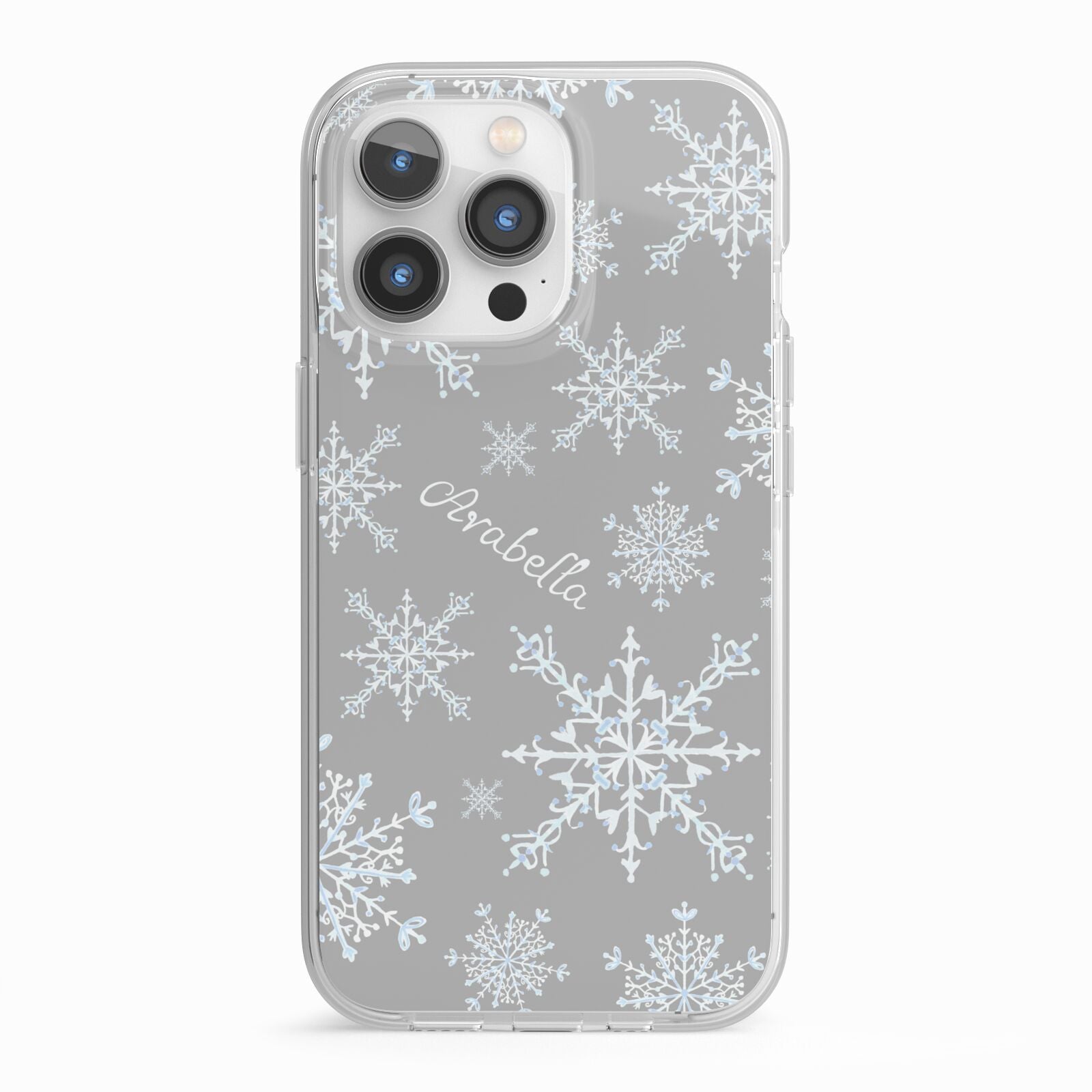 Personalised Snowflake iPhone 13 Pro TPU Impact Case with White Edges