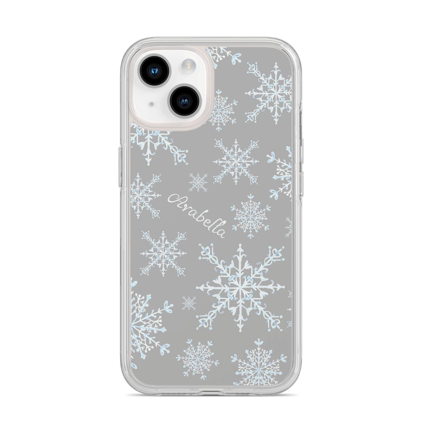 Personalised Snowflake iPhone 14 Clear Tough Case Starlight