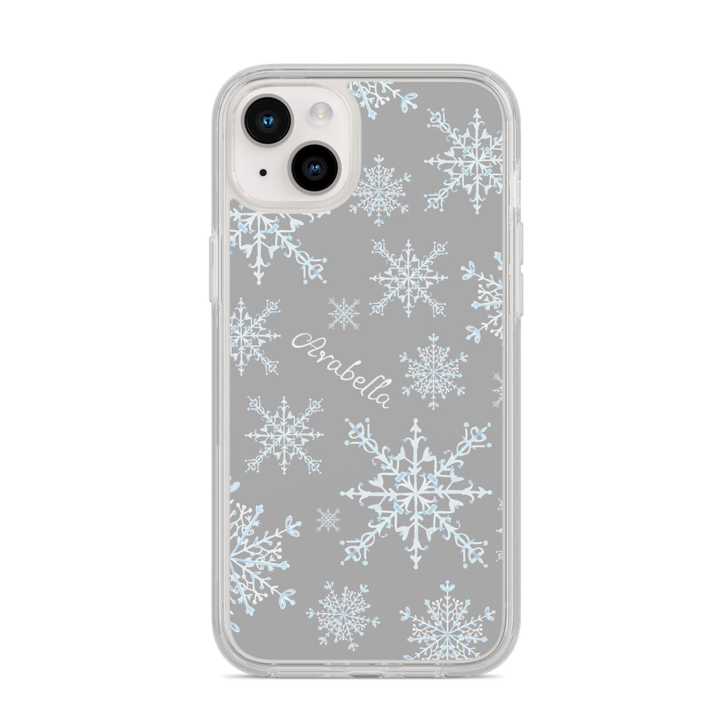 Personalised Snowflake iPhone 14 Plus Clear Tough Case Starlight