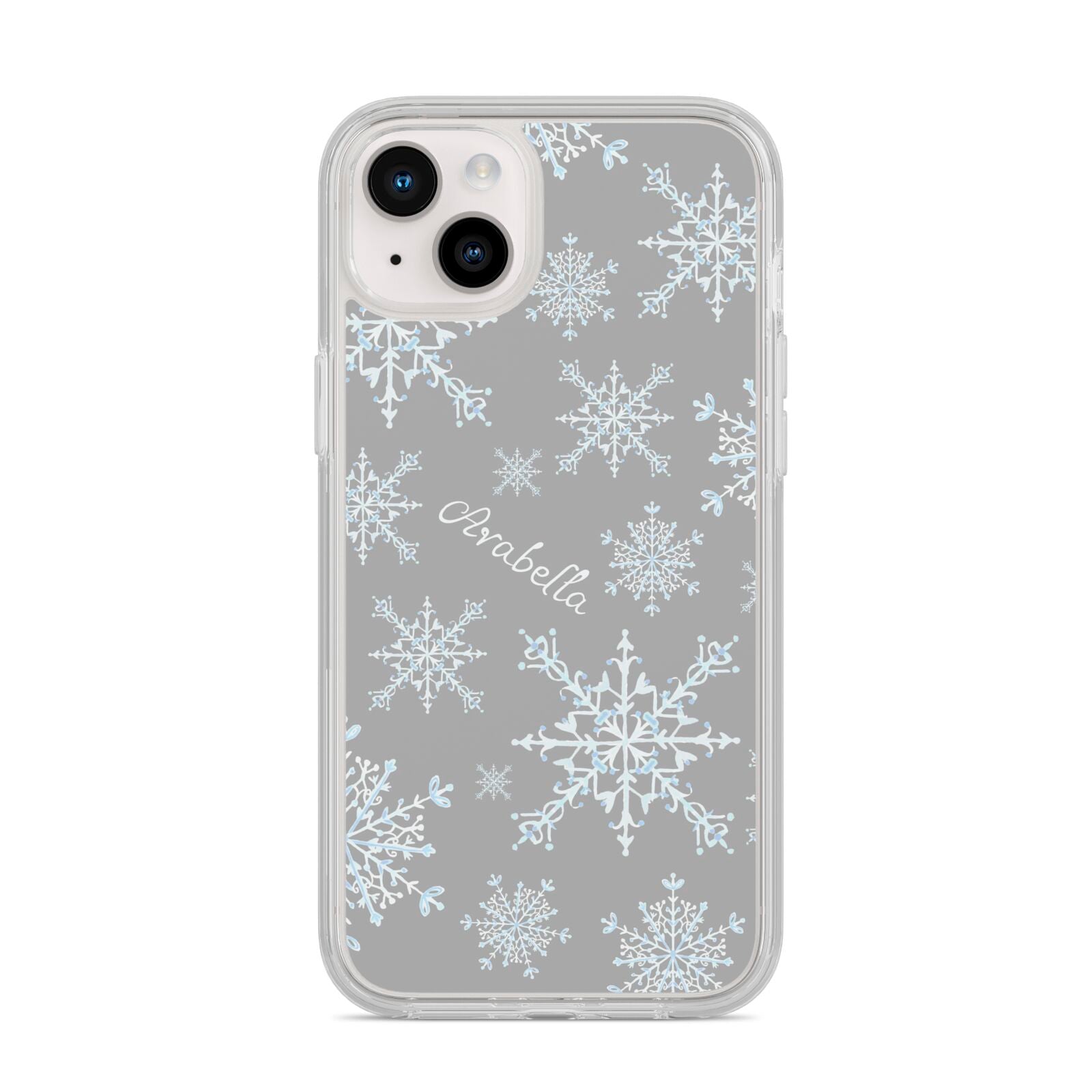 Personalised Snowflake iPhone 14 Plus Clear Tough Case Starlight