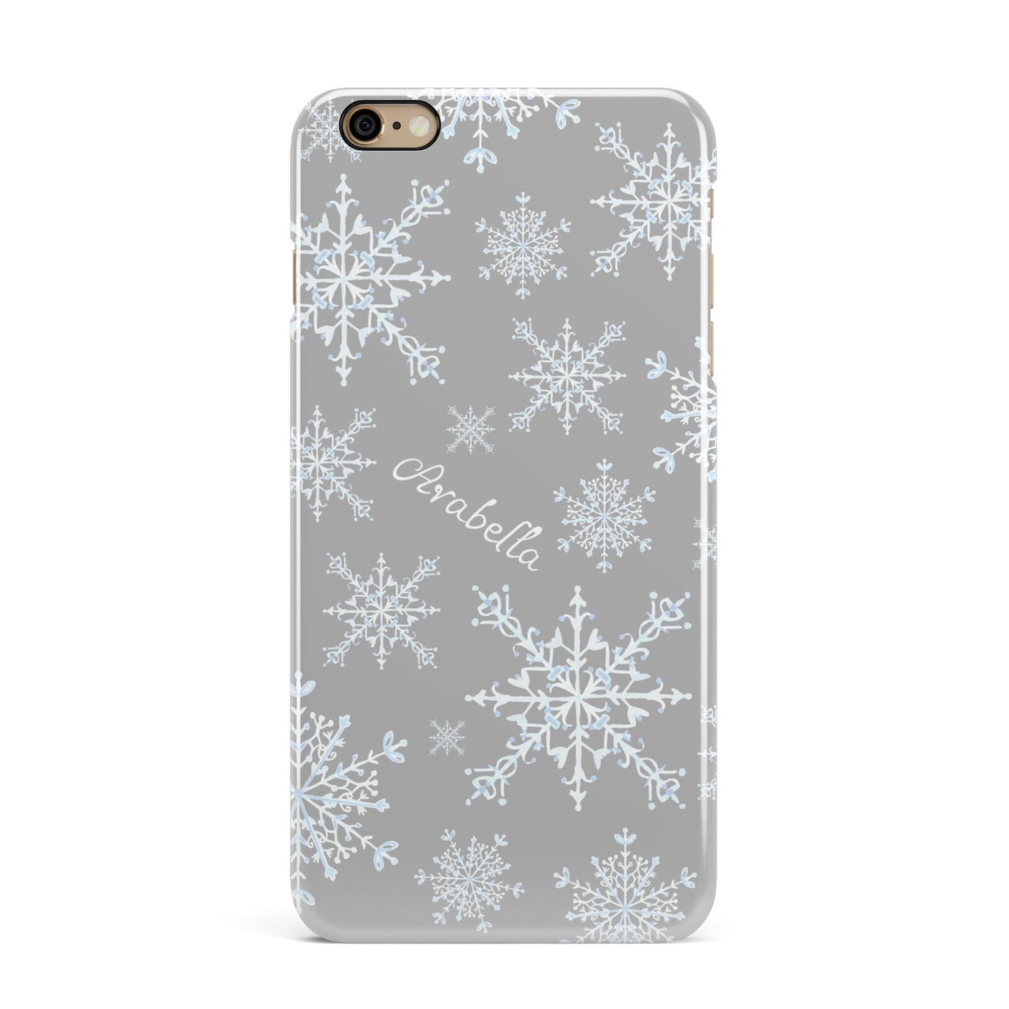 Personalised Snowflake iPhone 6 Plus 3D Snap Case on Gold Phone