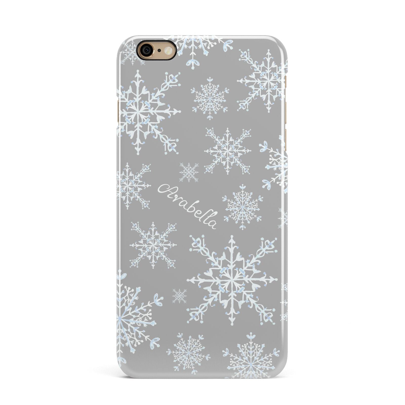 Personalised Snowflake iPhone 6 Plus 3D Snap Case on Gold Phone