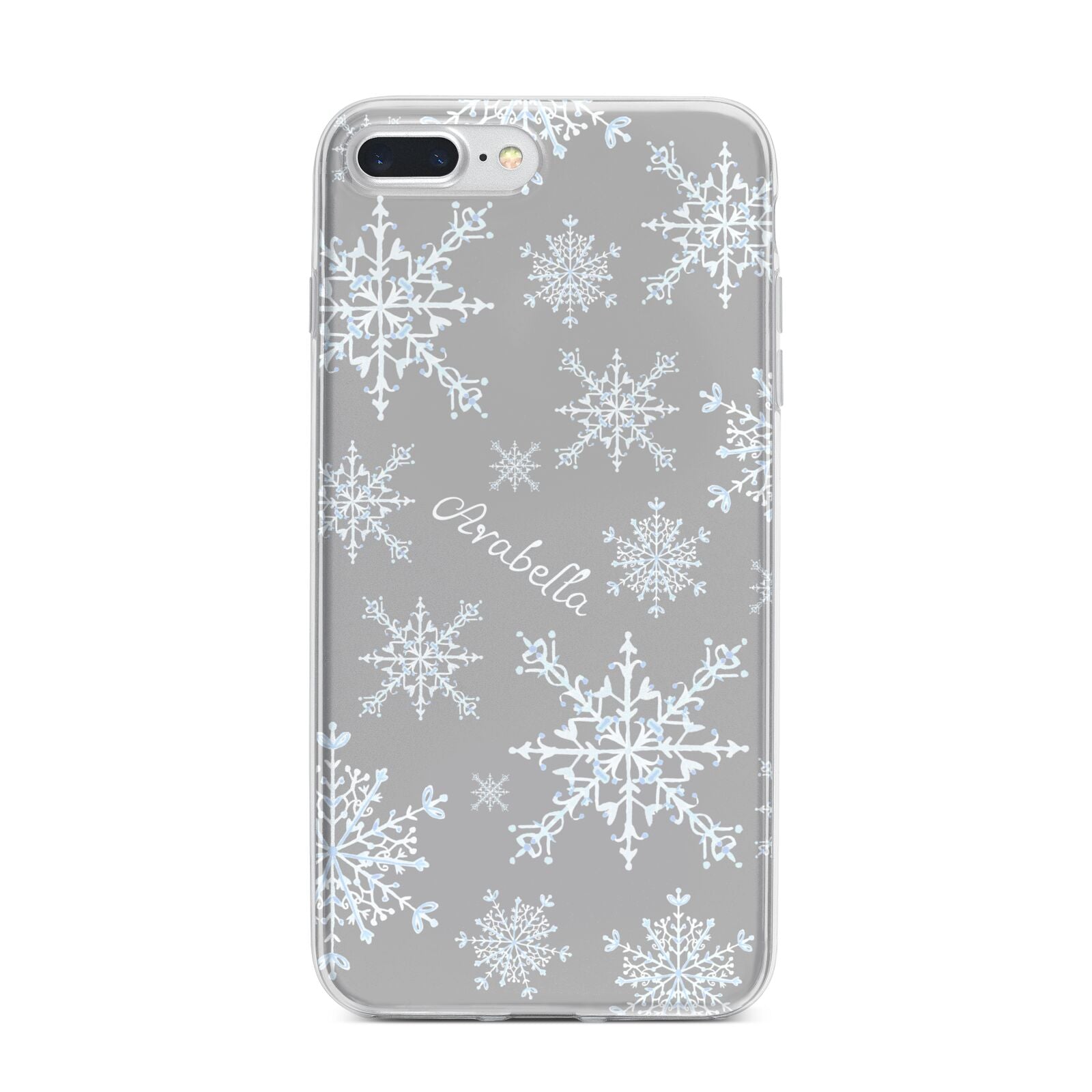 Personalised Snowflake iPhone 7 Plus Bumper Case on Silver iPhone