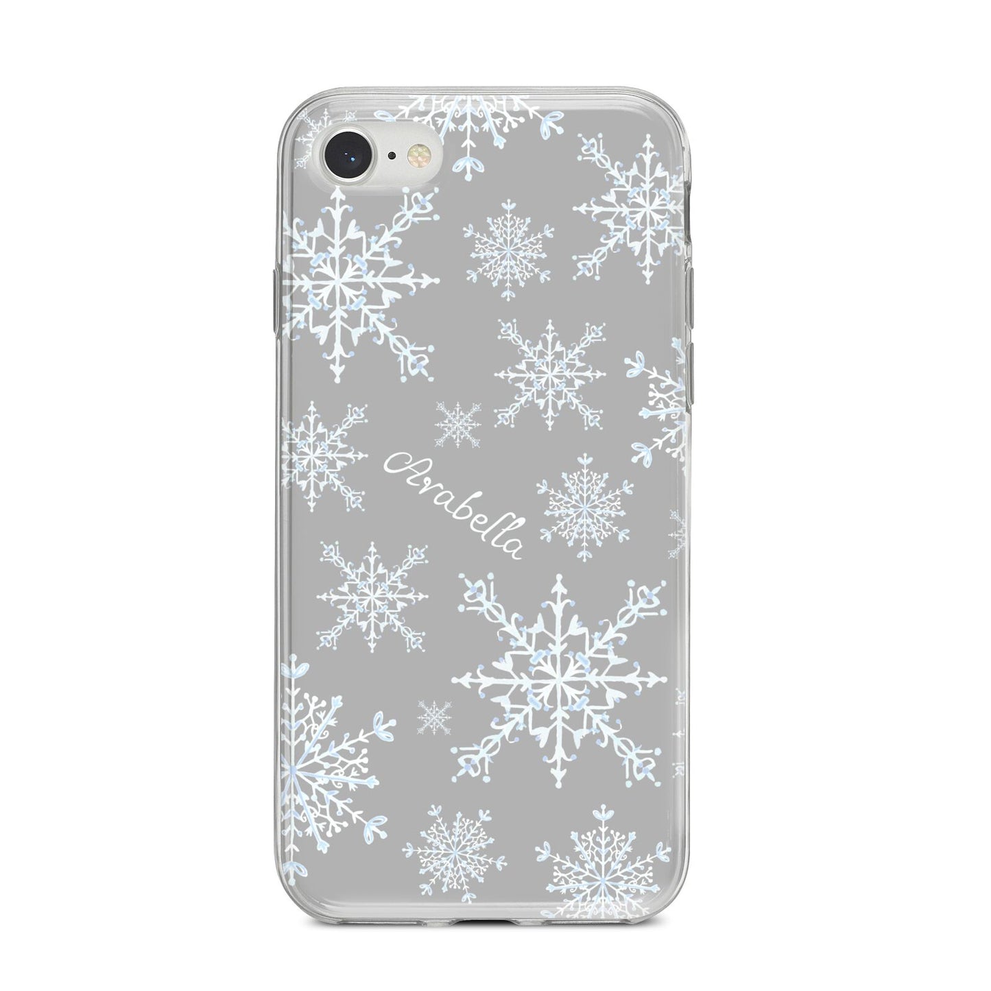 Personalised Snowflake iPhone 8 Bumper Case on Silver iPhone