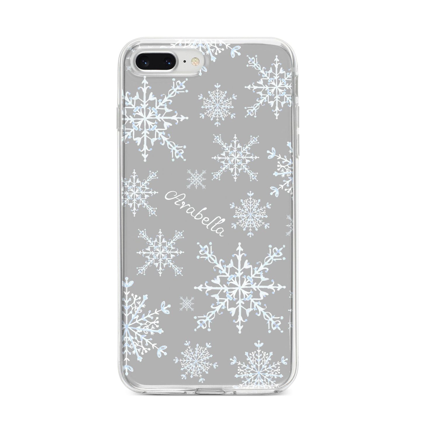 Personalised Snowflake iPhone 8 Plus Bumper Case on Silver iPhone