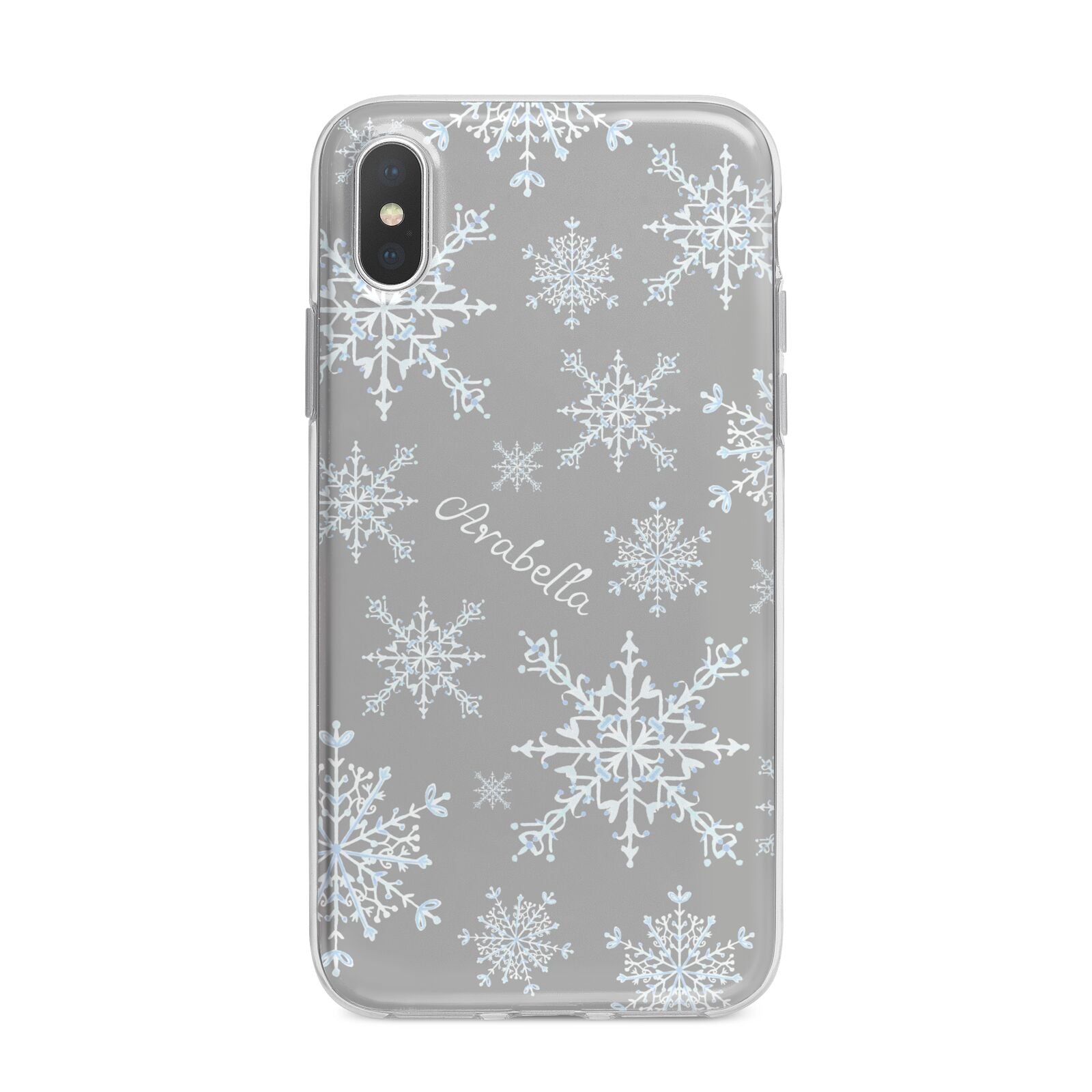 Personalised Snowflake iPhone X Bumper Case on Silver iPhone Alternative Image 1