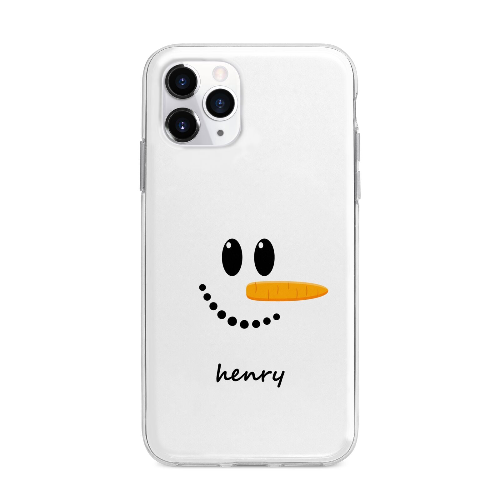 Personalised Snowman Apple iPhone 11 Pro in Silver with Bumper Case