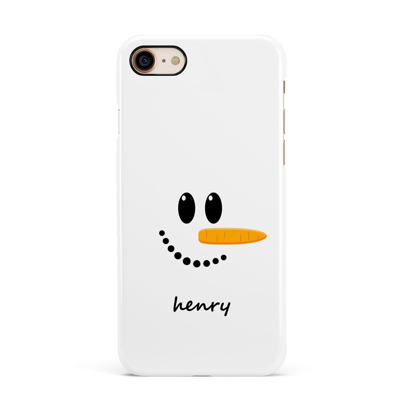 Personalised Snowman Apple iPhone 7 8 3D Snap Case