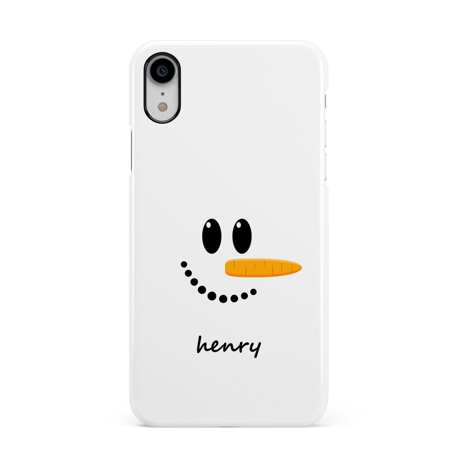 Personalised Snowman Apple iPhone XR White 3D Snap Case