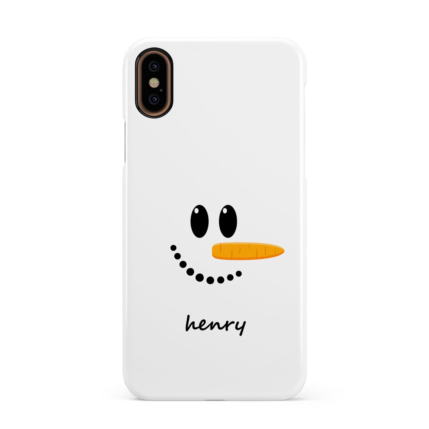 Personalised Snowman Apple iPhone XS 3D Snap Case