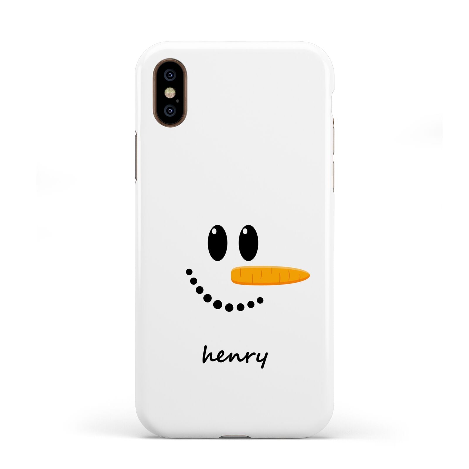 Personalised Snowman Apple iPhone XS 3D Tough