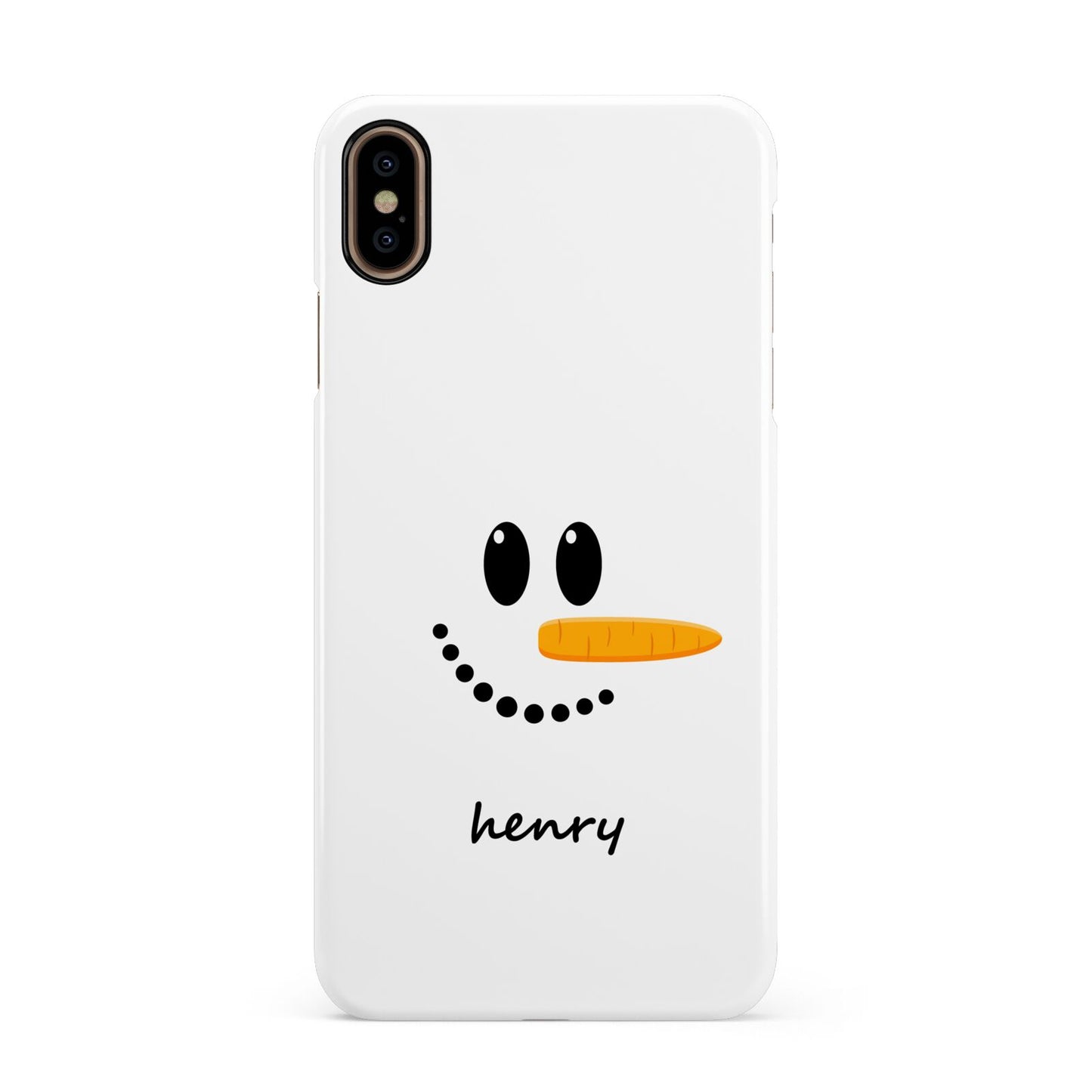 Personalised Snowman Apple iPhone Xs Max 3D Snap Case