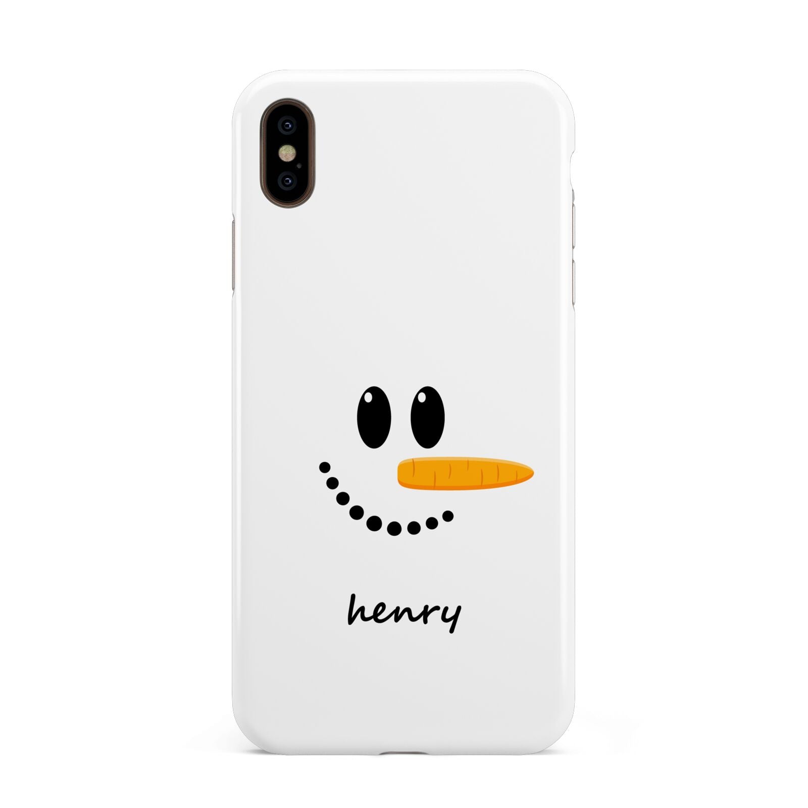 Personalised Snowman Apple iPhone Xs Max 3D Tough Case