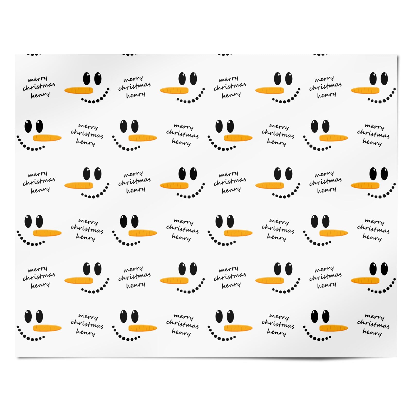 Personalised Snowman Personalised Wrapping Paper Alternative