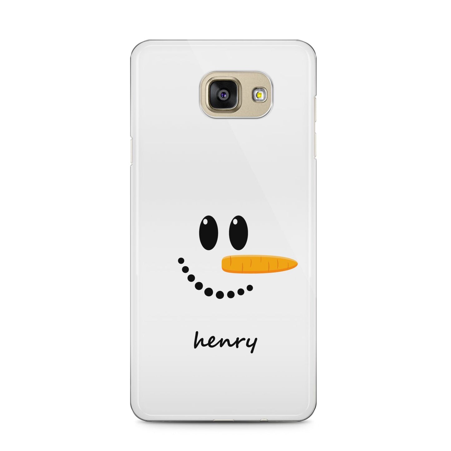 Personalised Snowman Samsung Galaxy A5 2016 Case on gold phone