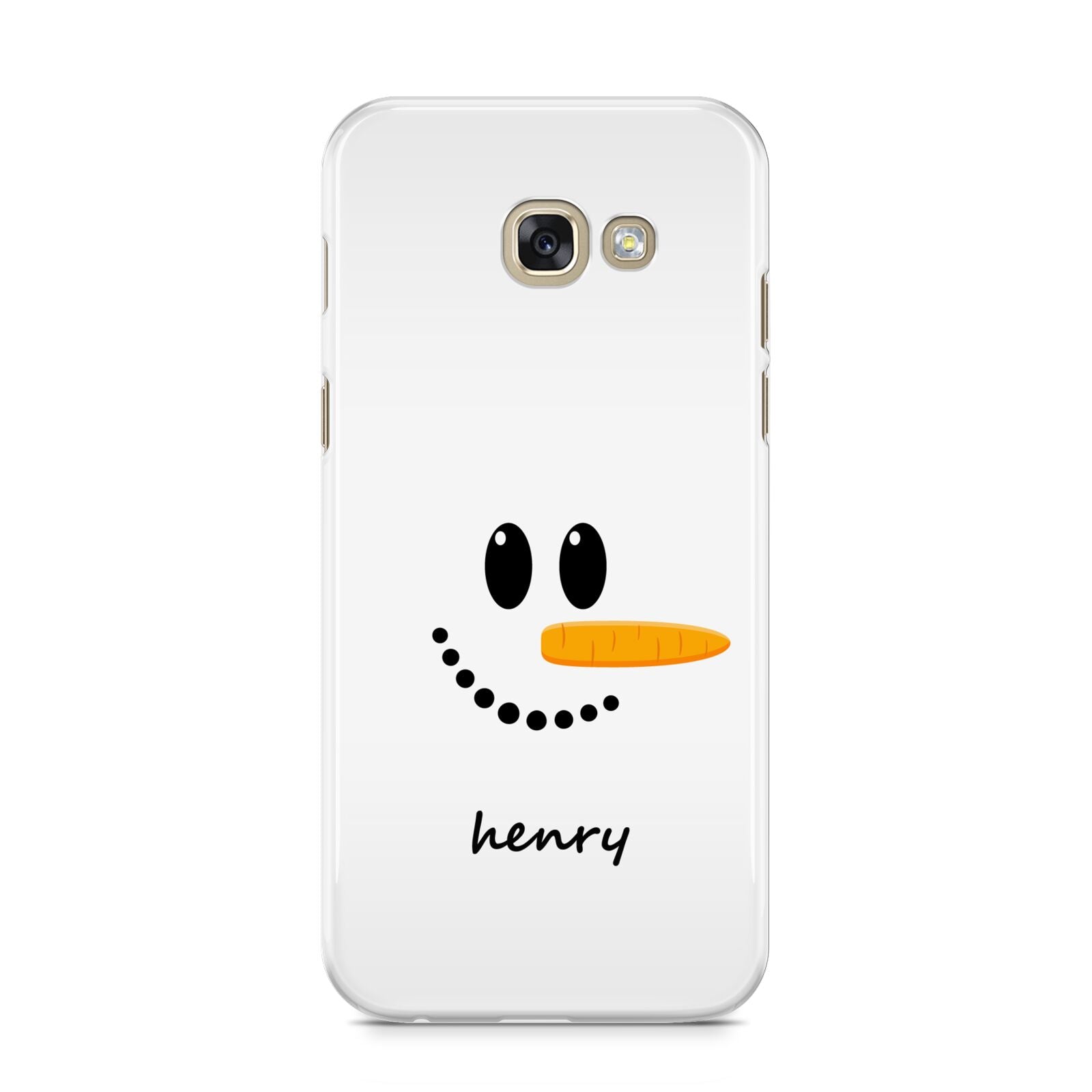 Personalised Snowman Samsung Galaxy A5 2017 Case on gold phone