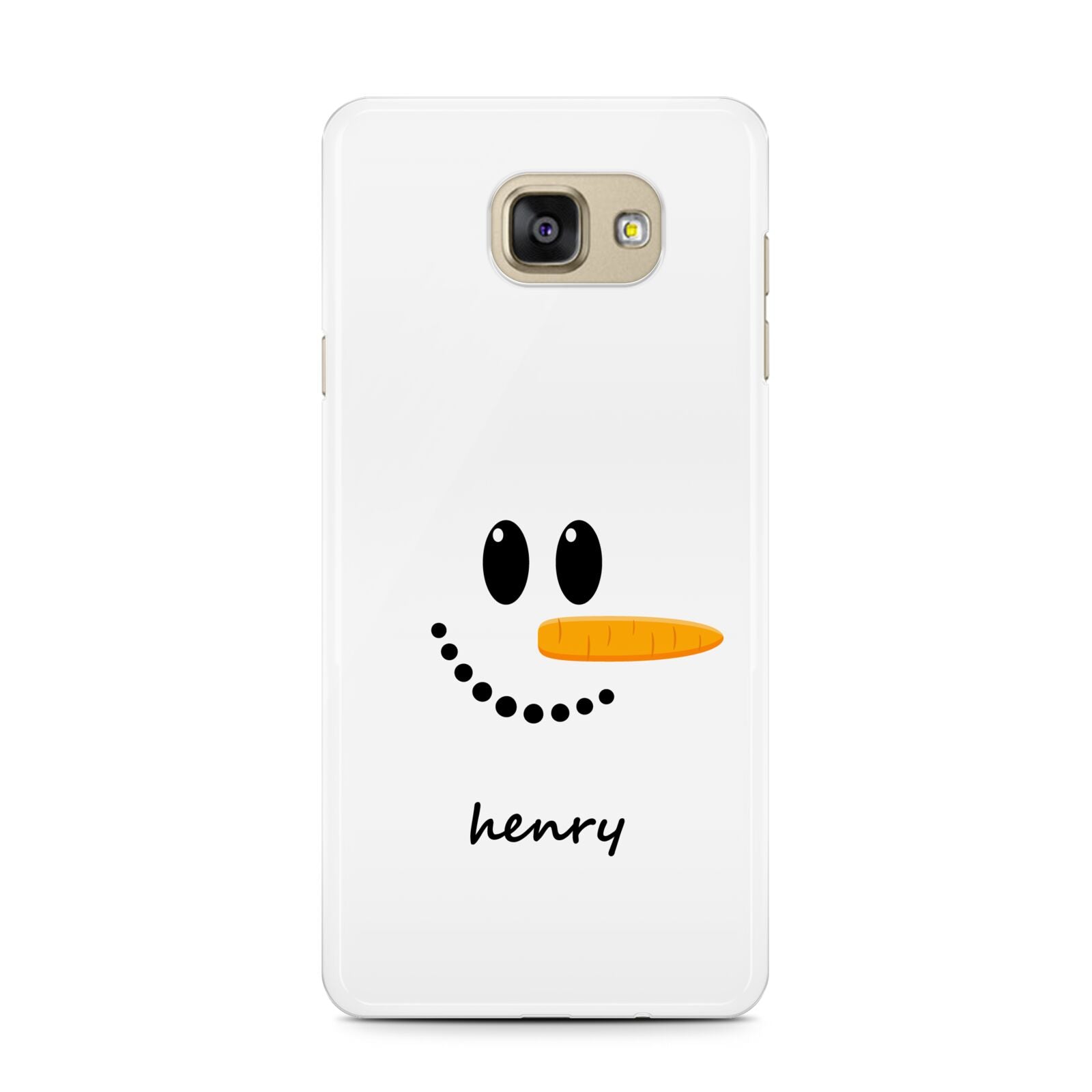 Personalised Snowman Samsung Galaxy A7 2016 Case on gold phone