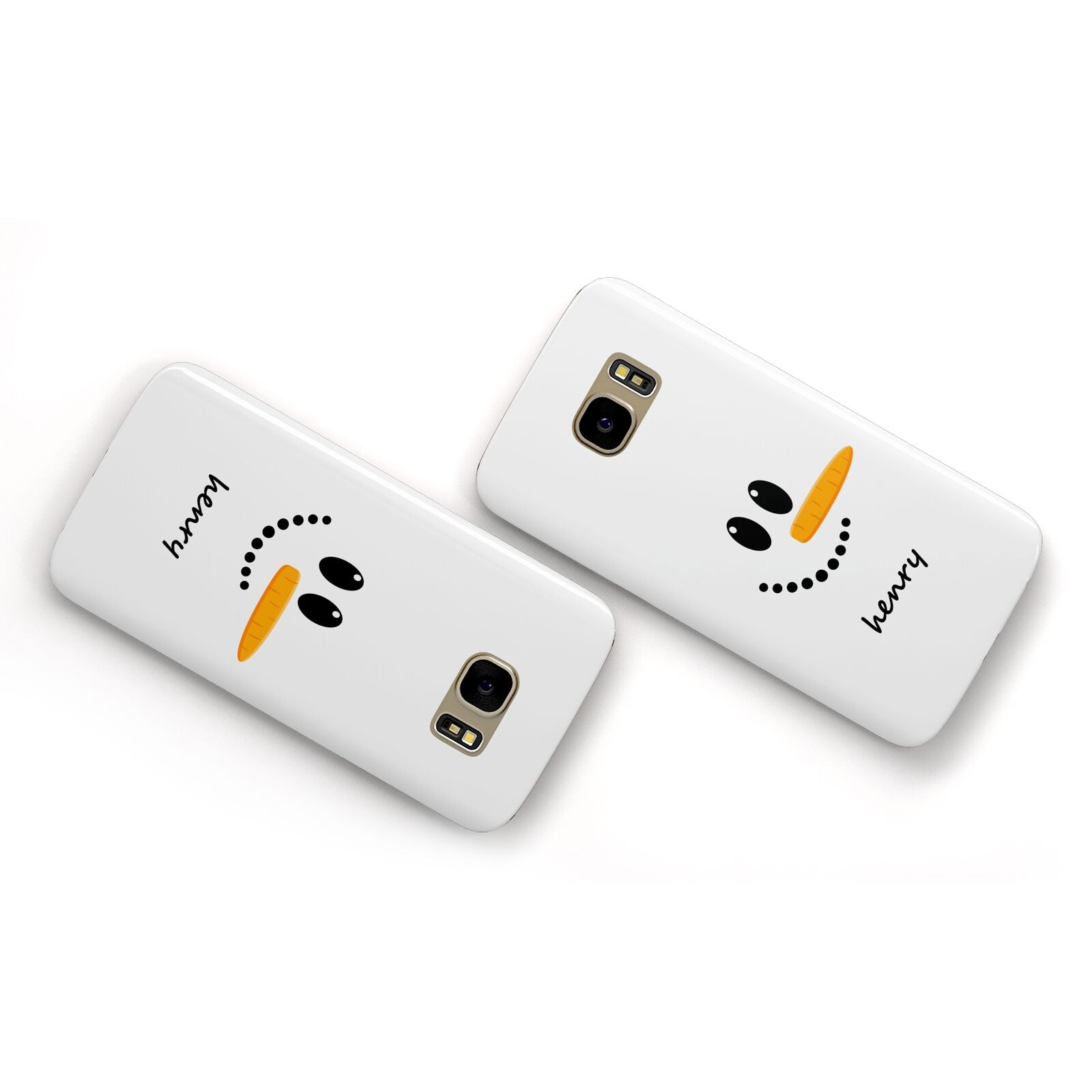 Personalised Snowman Samsung Galaxy Case Flat Overview