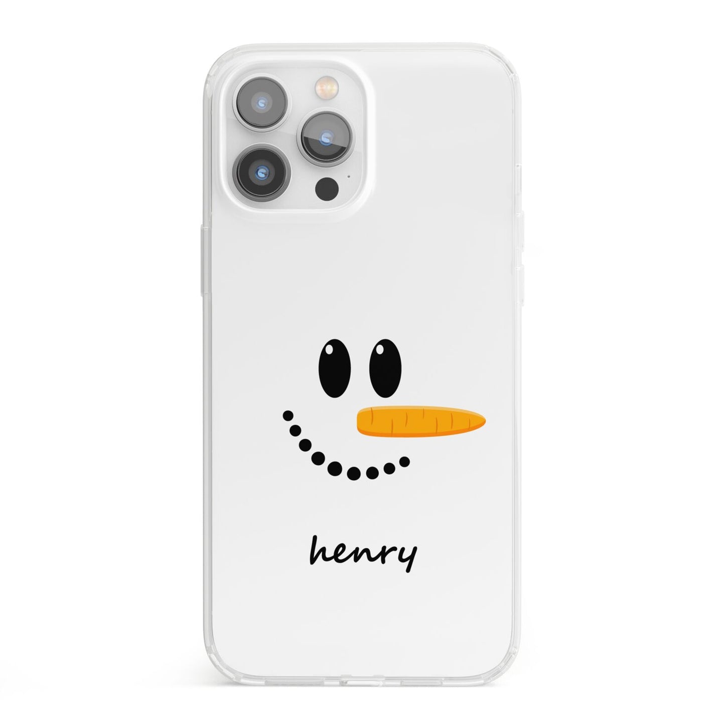 Personalised Snowman iPhone 13 Pro Max Clear Bumper Case