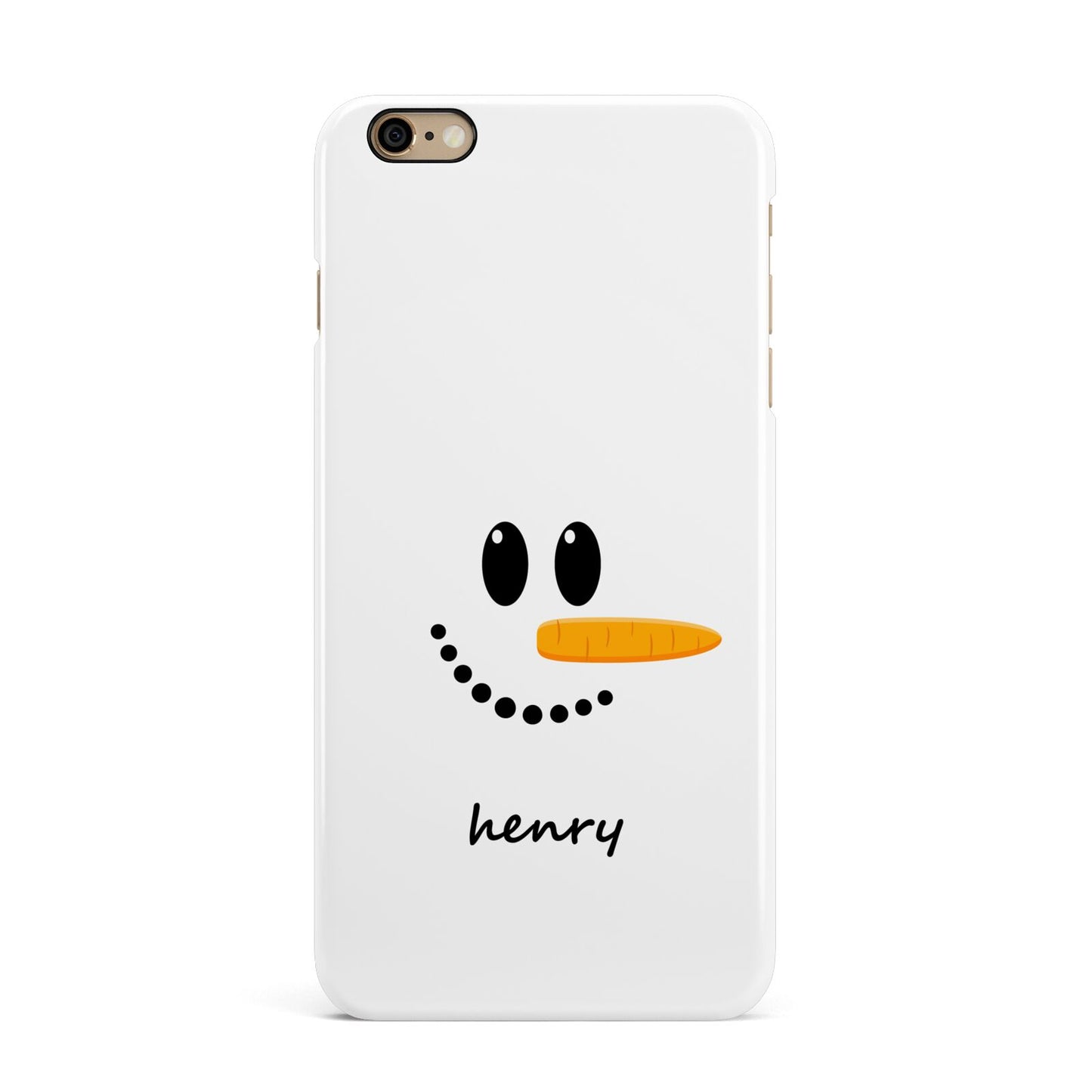 Personalised Snowman iPhone 6 Plus 3D Snap Case on Gold Phone