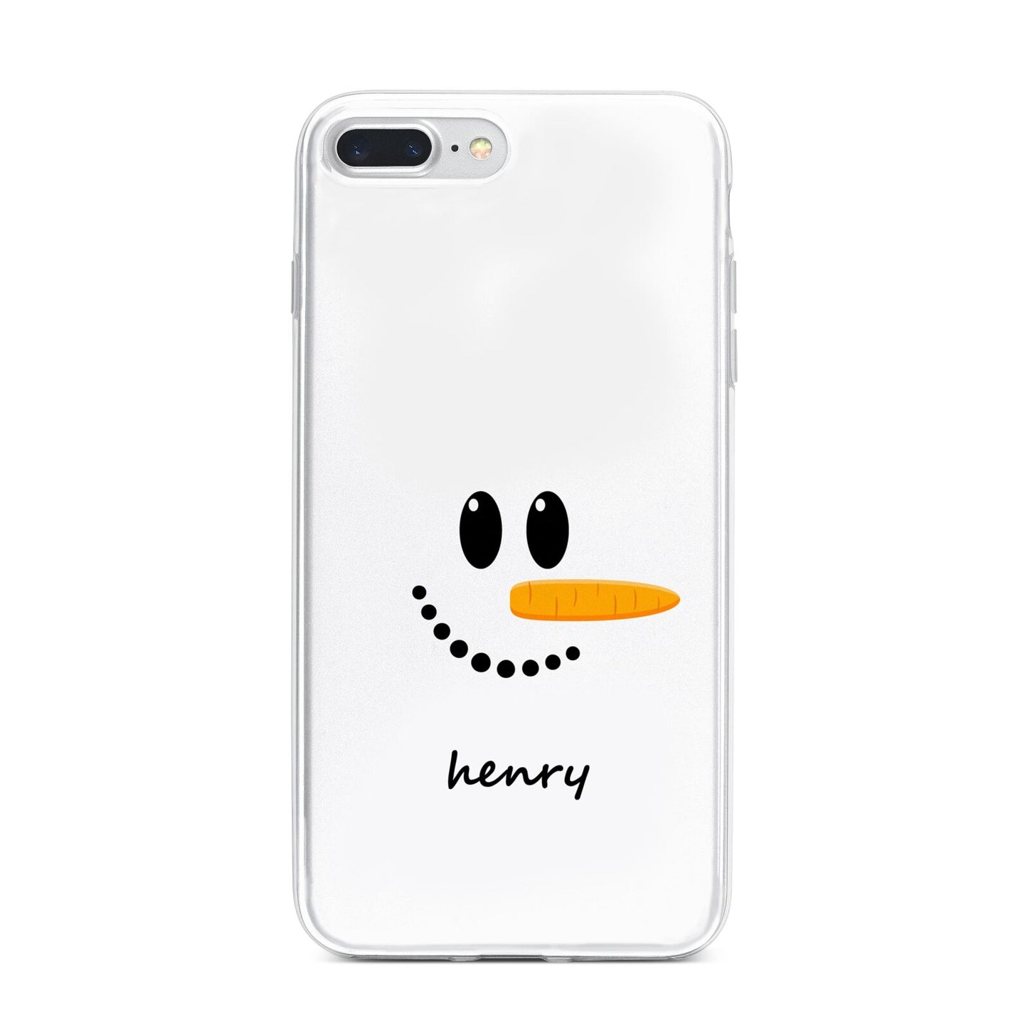 Personalised Snowman iPhone 7 Plus Bumper Case on Silver iPhone