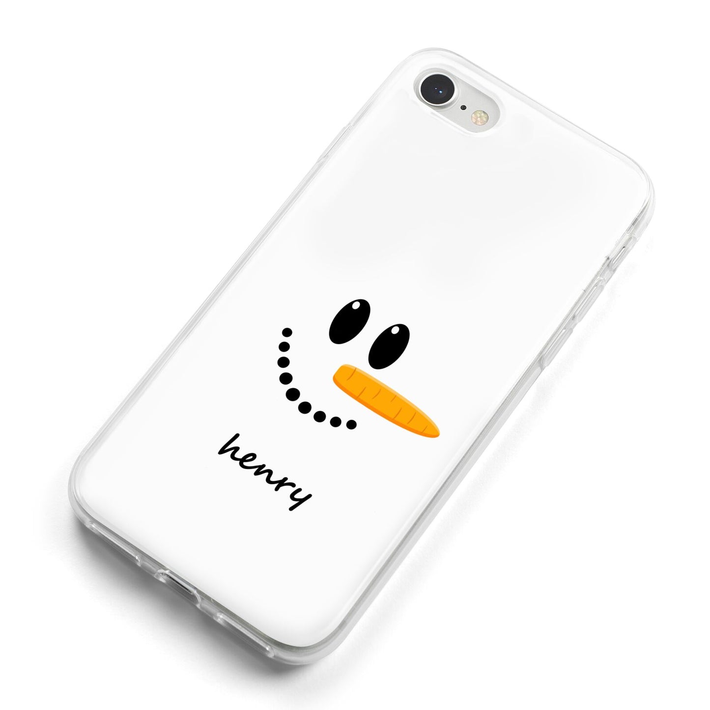 Personalised Snowman iPhone 8 Bumper Case on Silver iPhone Alternative Image