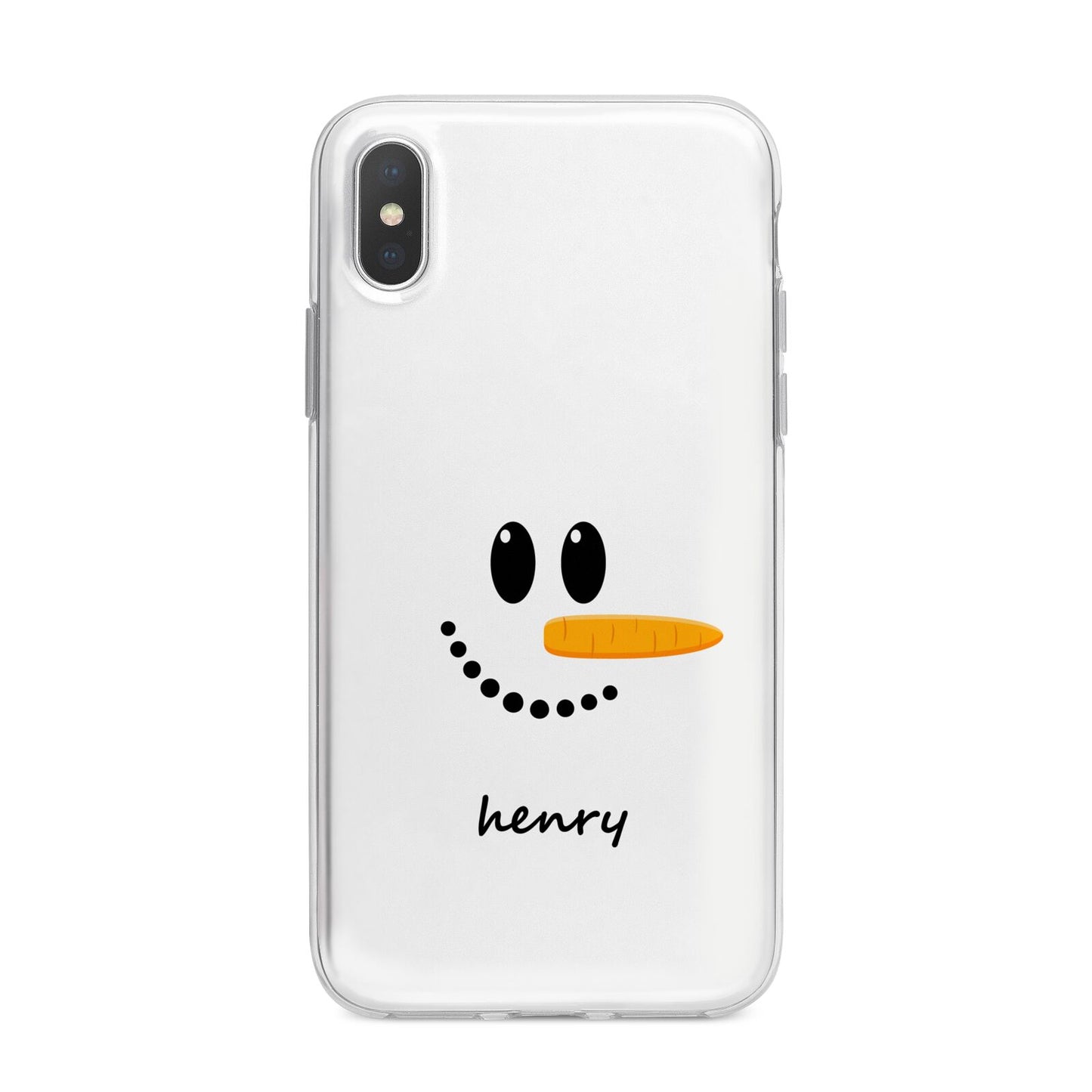 Personalised Snowman iPhone X Bumper Case on Silver iPhone Alternative Image 1