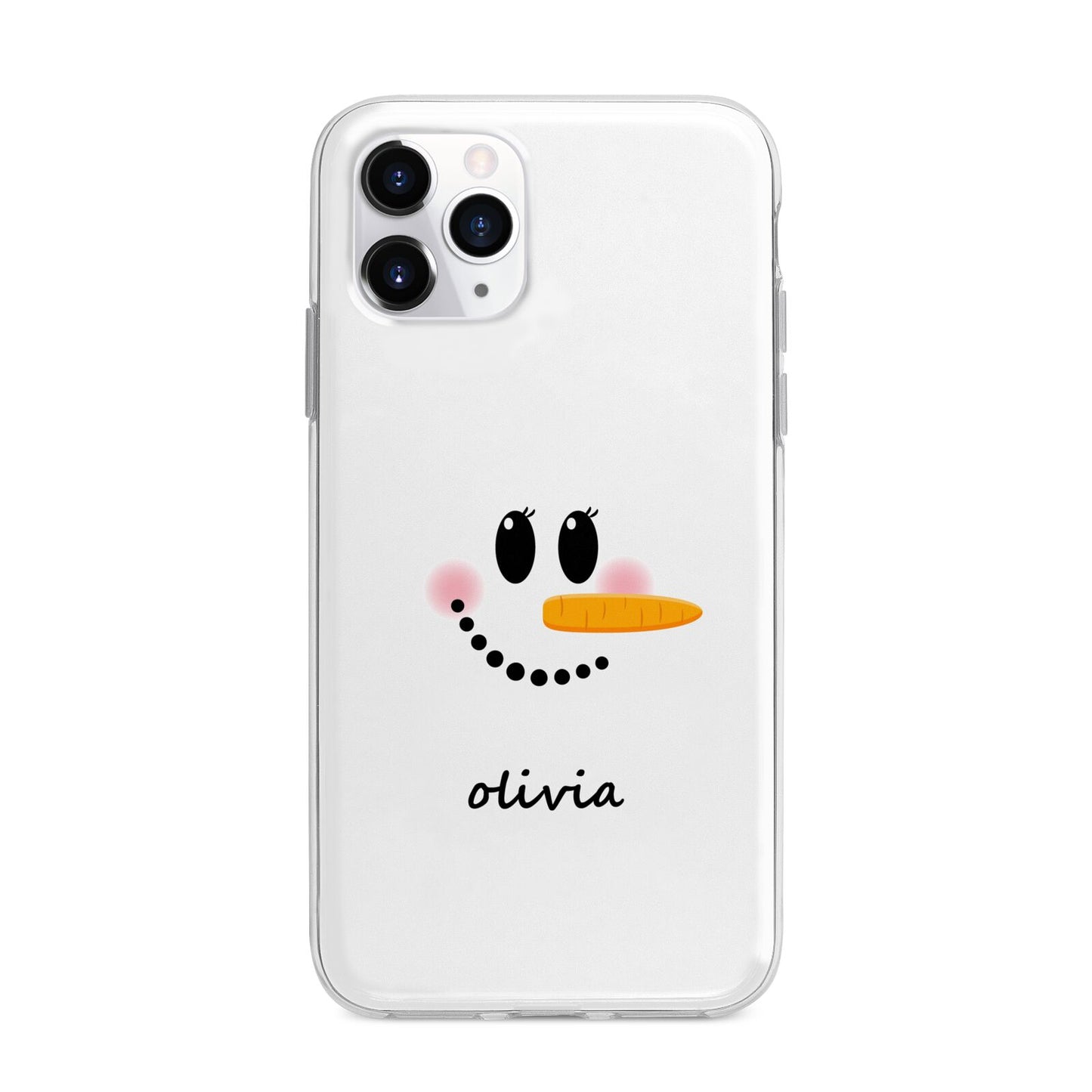 Personalised Snowwoman Apple iPhone 11 Pro Max in Silver with Bumper Case