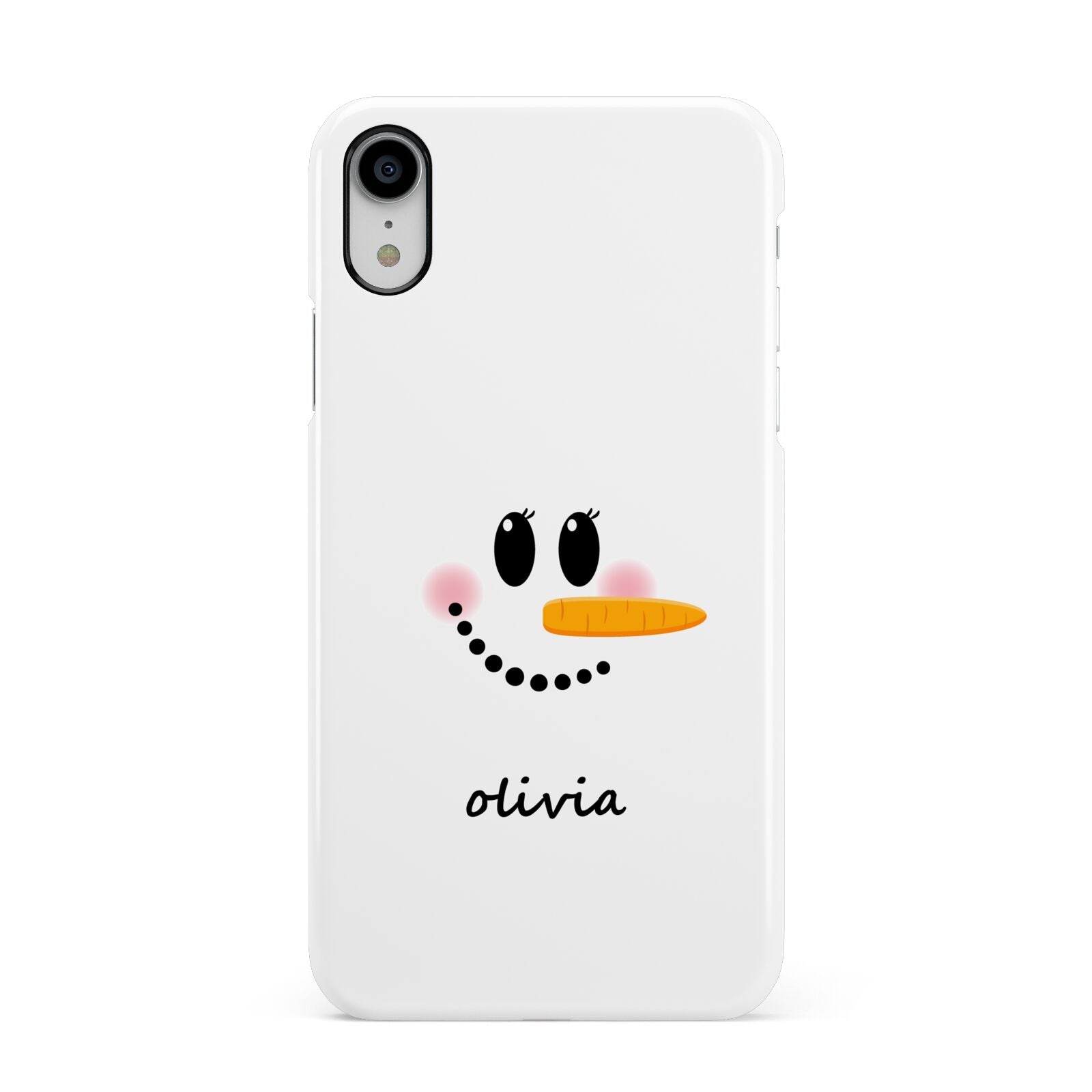 Personalised Snowwoman Apple iPhone XR White 3D Snap Case