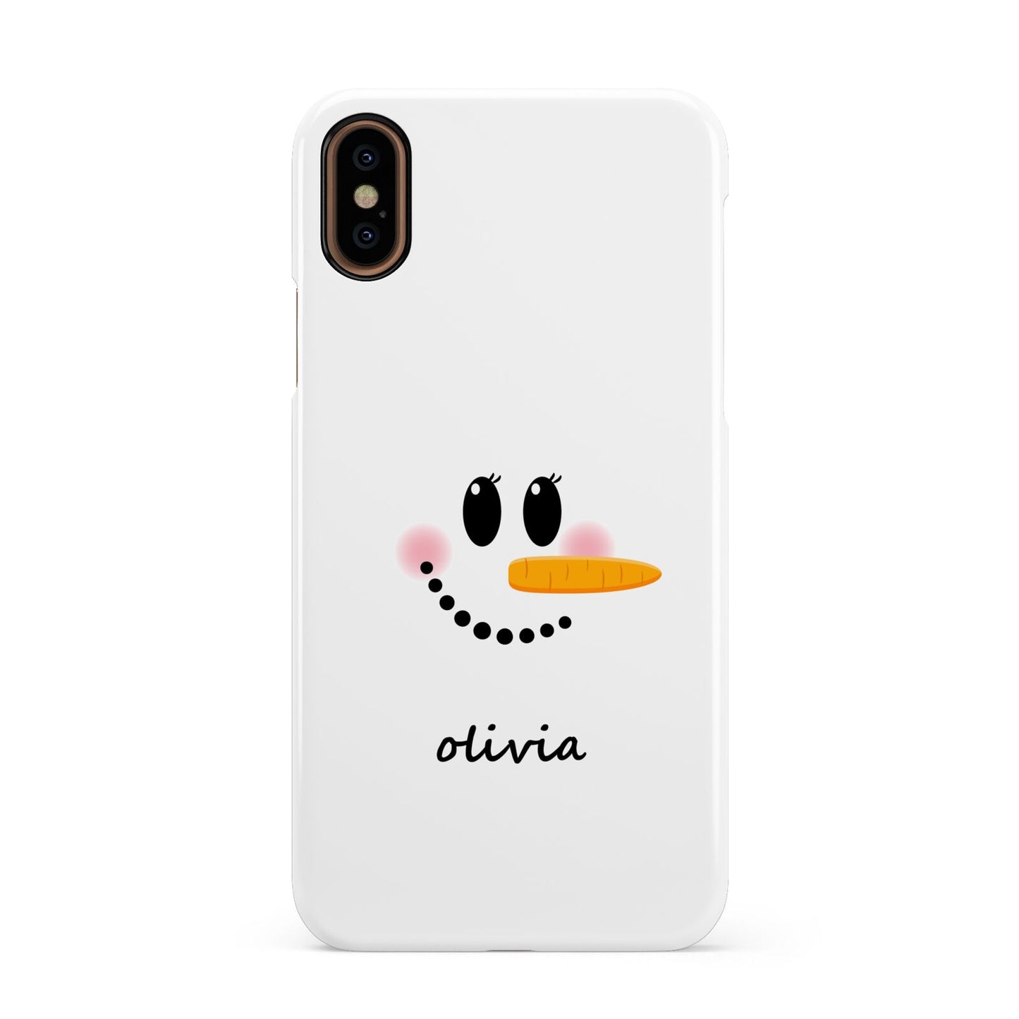 Personalised Snowwoman Apple iPhone XS 3D Snap Case