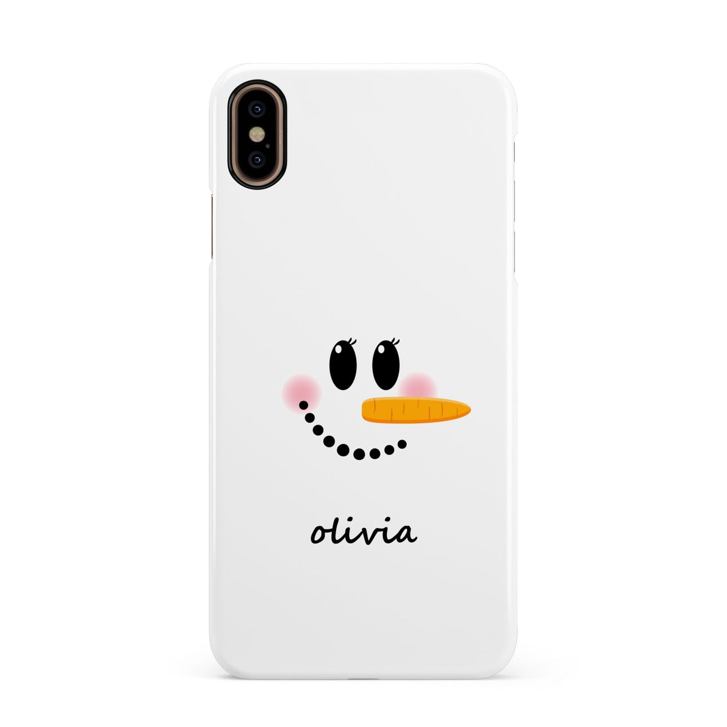 Personalised Snowwoman Apple iPhone Xs Max 3D Snap Case