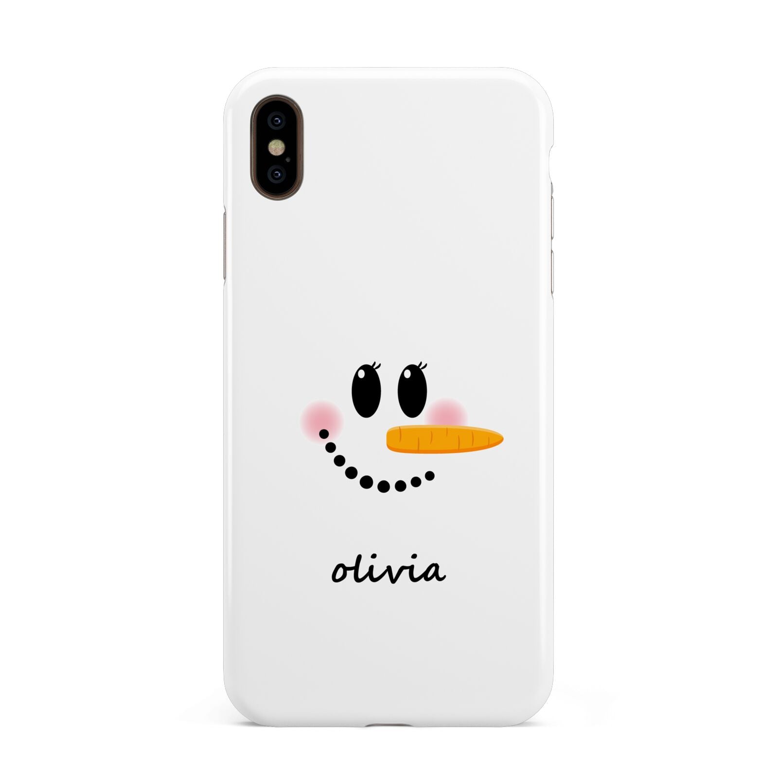 Personalised Snowwoman Apple iPhone Xs Max 3D Tough Case