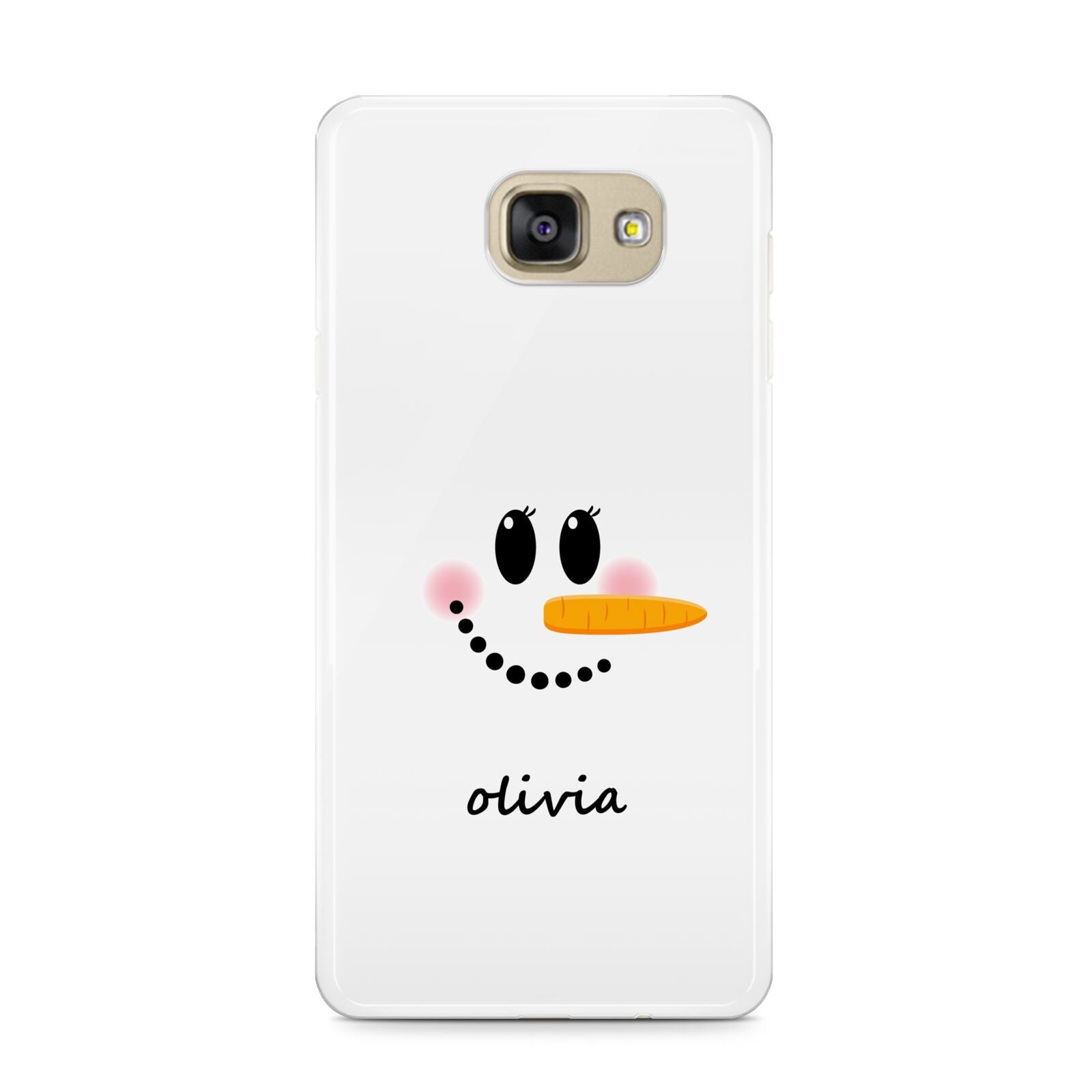 Personalised Snowwoman Samsung Galaxy A9 2016 Case on gold phone