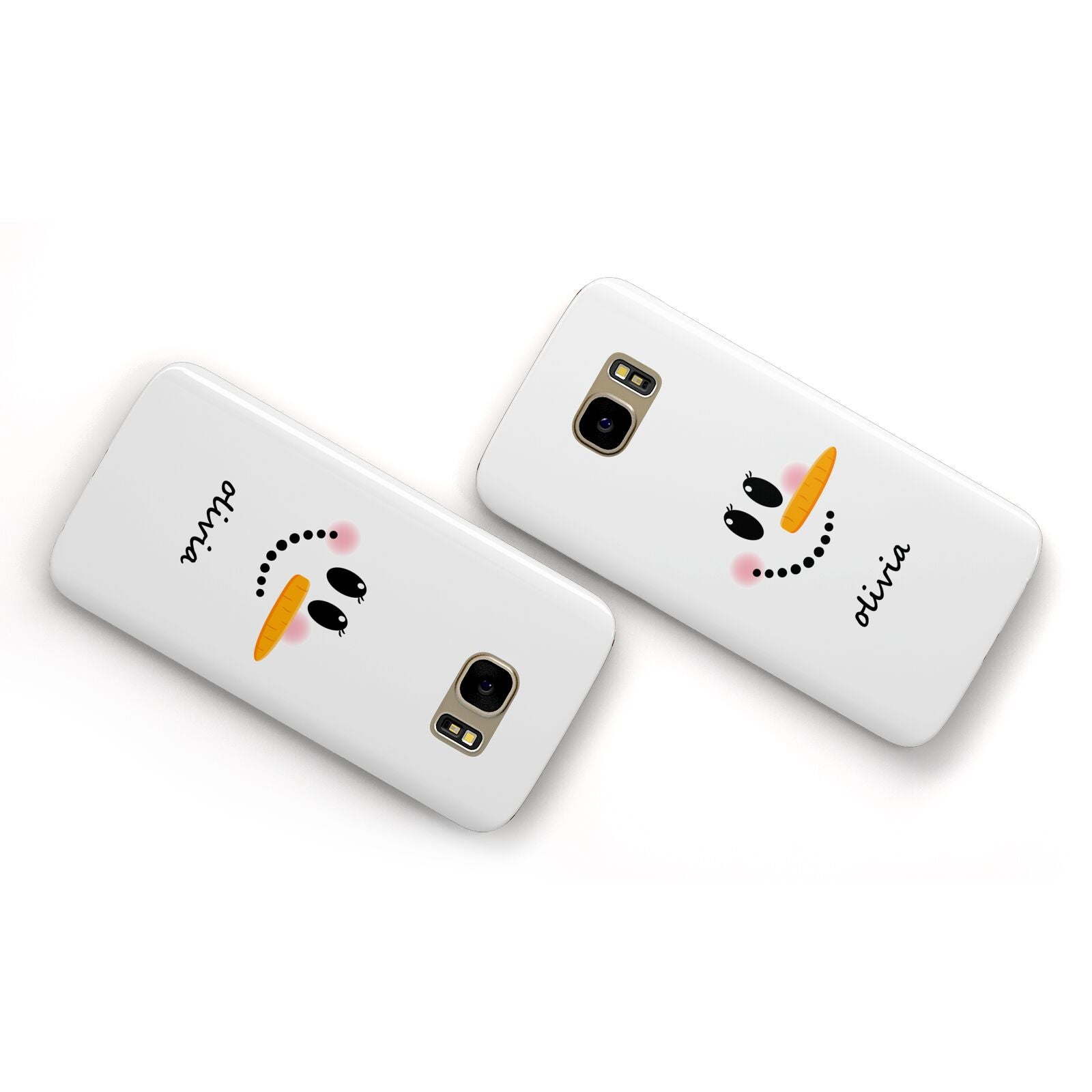 Personalised Snowwoman Samsung Galaxy Case Flat Overview