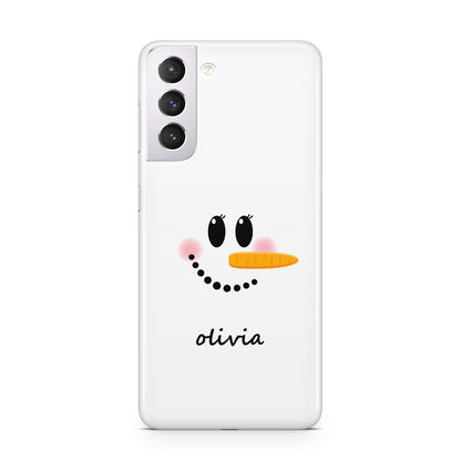 Personalised Snowwoman Samsung S21 Case