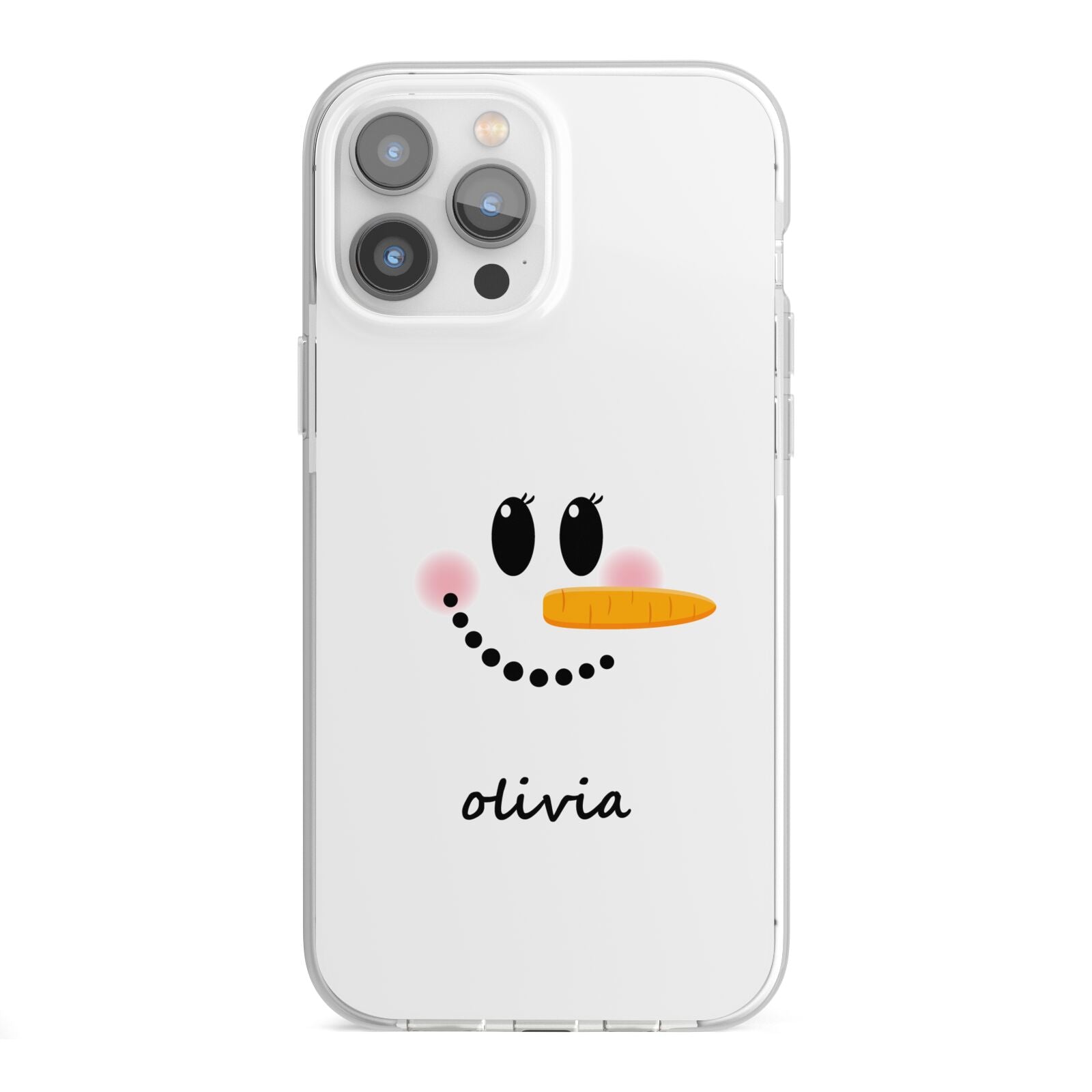 Personalised Snowwoman iPhone 13 Pro Max TPU Impact Case with White Edges