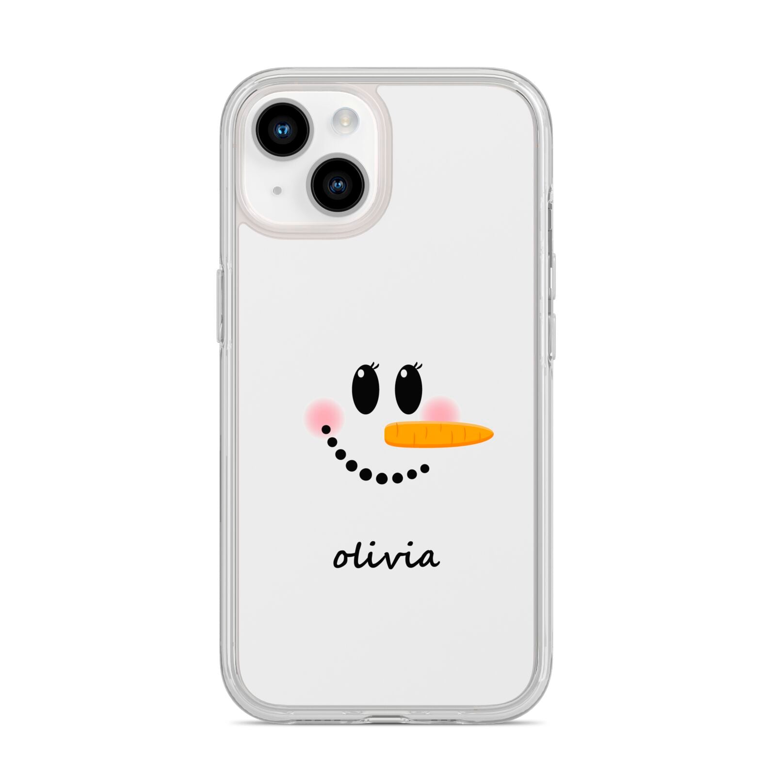 Personalised Snowwoman iPhone 14 Clear Tough Case Starlight