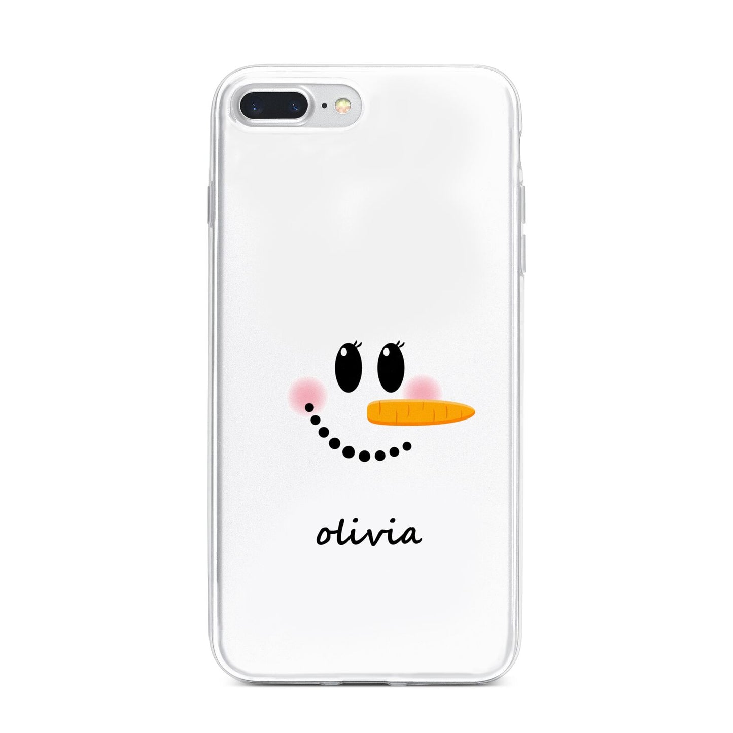 Personalised Snowwoman iPhone 7 Plus Bumper Case on Silver iPhone