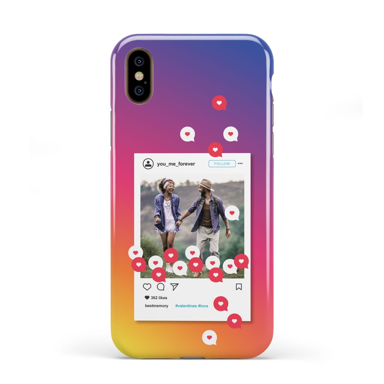 Personalised Social Media Photo Apple iPhone XS 3D Tough