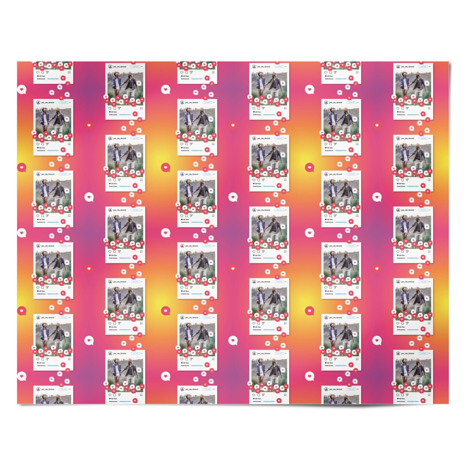 Personalised Pink and Red Floral Wrapping Paper – Dyefor